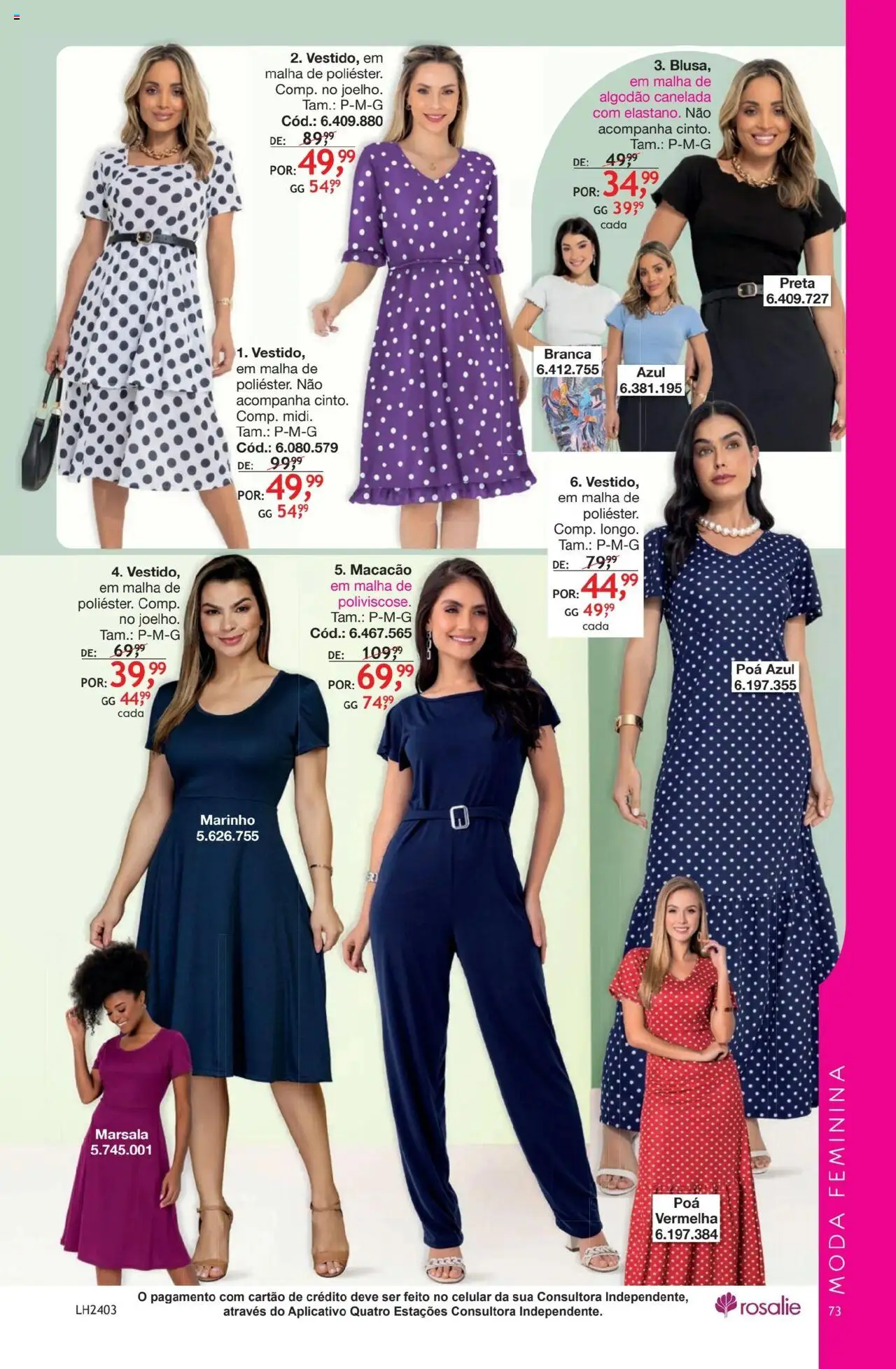 Quatro Estações Folheto - válido de 01.10.2025 | Página: 73 | Produtos: Celular, Poá, Algodão, Macacão