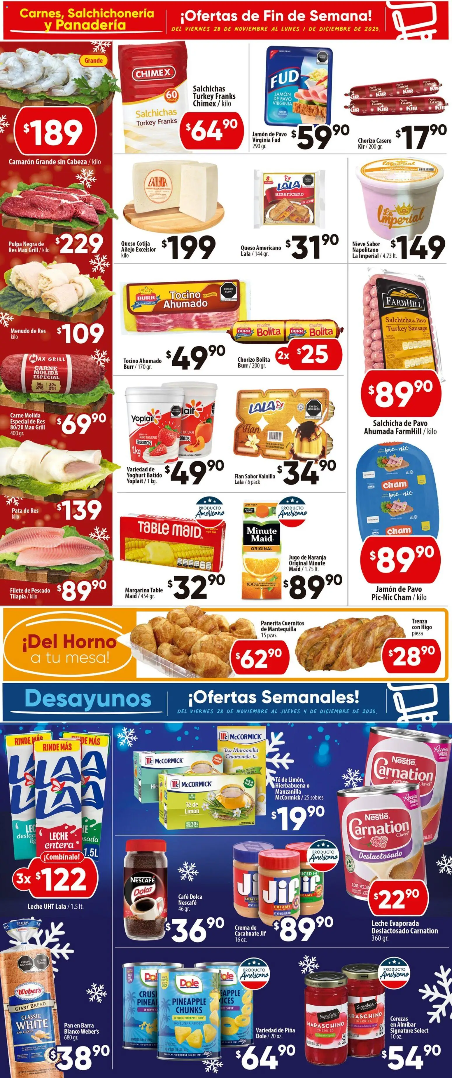 Nuevas ofertas de Calimax válidas en toda la República Mexicana desde el 28.11.2025. ¡Encuentra las mejores ofertas en Calimax folleto! | Página: 2 | Productos: Salchicha, Cacahuate, Limón, Chorizo