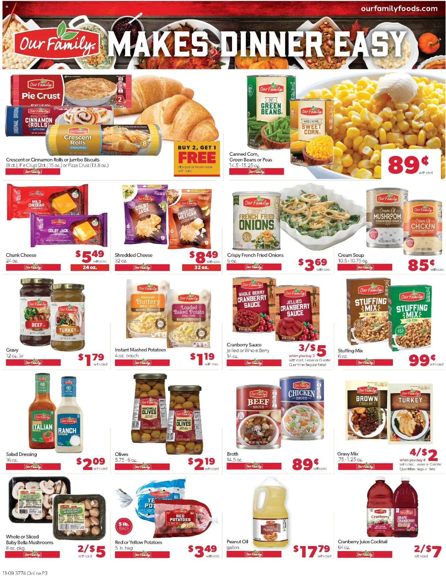 Family Fare Weekly Ad - IA - valid from 09.11.2025 | Page: 9 | Products: Cheese, Pizza, Beef, Potatoes