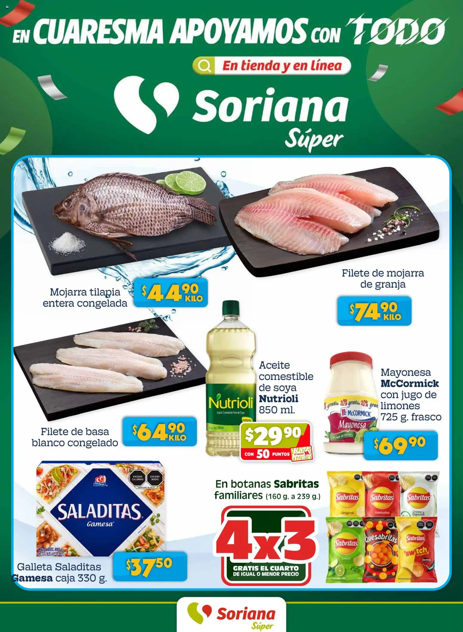 Nuevas ofertas de Soriana válidas en toda la República Mexicana desde el 03.04.2026. ¡Encuentra las mejores ofertas en Soriana Fin de Semana Súper: Chih, Delicias, Dur y Coah (excepto Saltillo)! | Página: 1 | Productos: Mayonesa, Frasco, Jugo, Caja