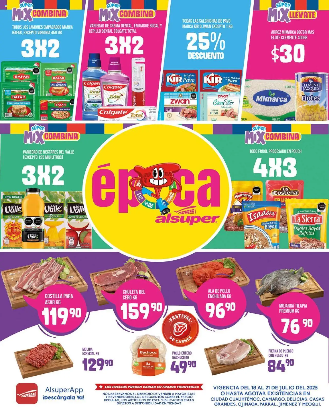 Nuevas ofertas de Alsuper válidas en toda la República Mexicana desde el 18.07.2025. ¡Encuentra las mejores ofertas en Alsuper - Folleto - Chihuahua Estado! | Página: 1 | Productos: Crema, Mango, Jamón, Sobre