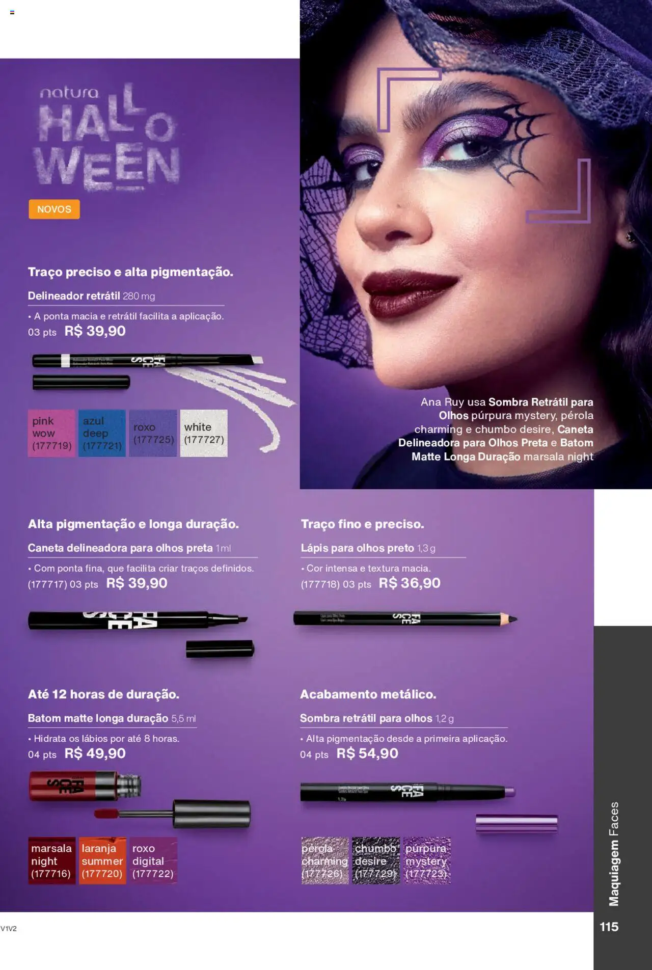 Natura Folheto - válido de 01.10.2025 | Página: 115 | Produtos: Delineador, Batom, Lápis, Caneta