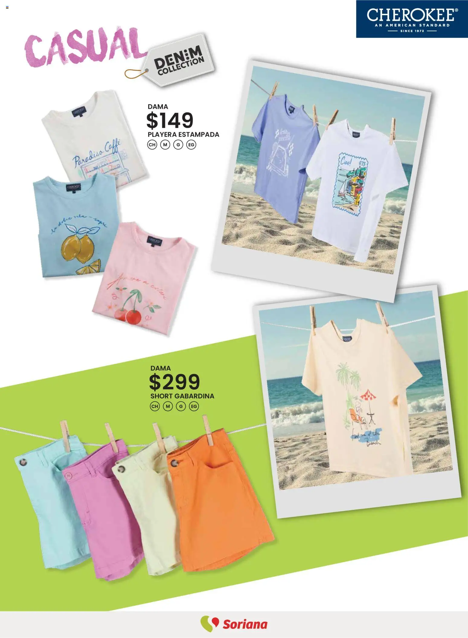 Nuevas ofertas de Soriana válidas en toda la República Mexicana desde el 12.03.2026. ¡Encuentra las mejores ofertas en Soriana - Catálogo Primavera Verano Híper Nacional! | Página: 23 | Productos: Playera, Short