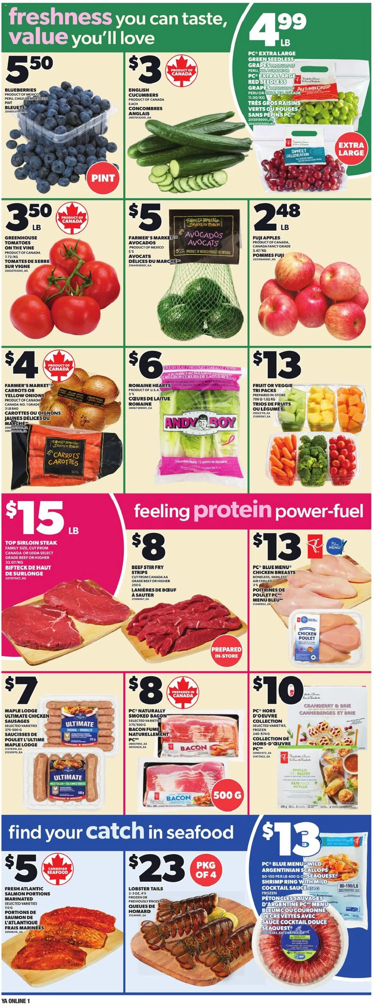Independent Grocer flyer valid from 29.01.2026 | Page: 3 | Products: Cucumbers, Chicken breasts, Chicken, Apples