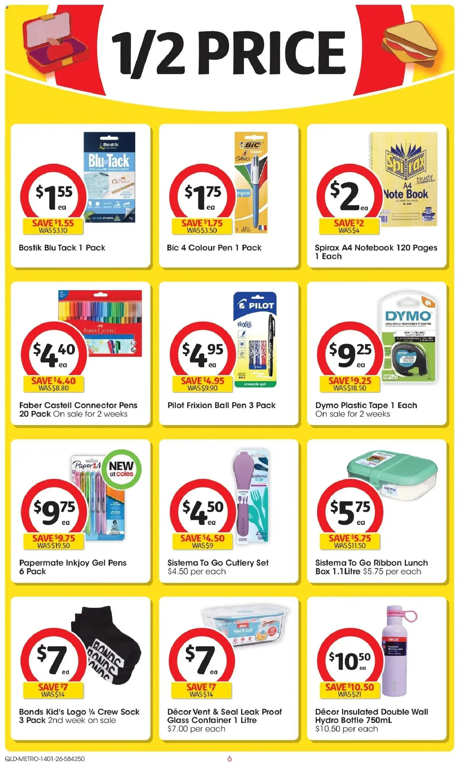 Coles catalogue - valid from 14.01.2026 | Page: 6 | Products: Cutlery, Box, Notebook, Case