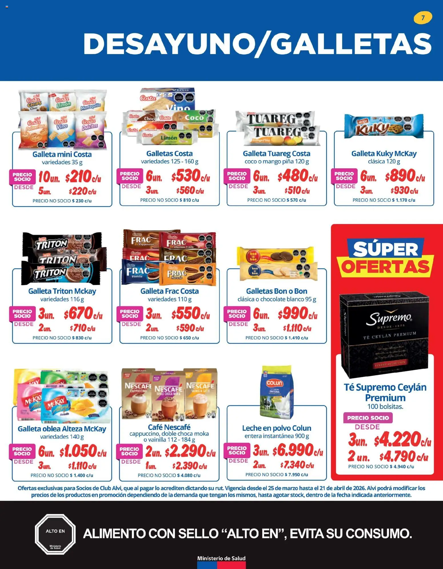 Alvi ofertas  │ válido desde el 25.03.2026 | Página: 7 | Productos: Mango, Leche, Vino, Galletas