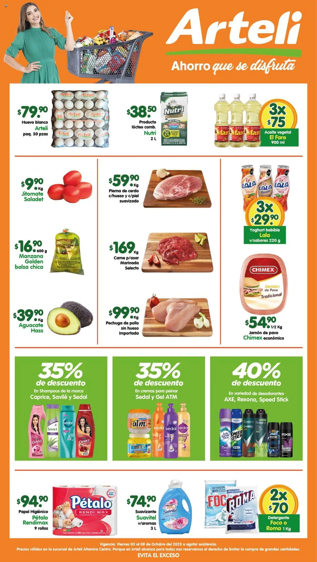 Nuevas ofertas de Arteli válidas en toda la República Mexicana desde el 03.10.2025. ¡Encuentra las mejores ofertas en Arteli - Folleto Altamira Centro ! | Página: 1 | Productos: Manzana, Huevo, Aguacate, Fragancia