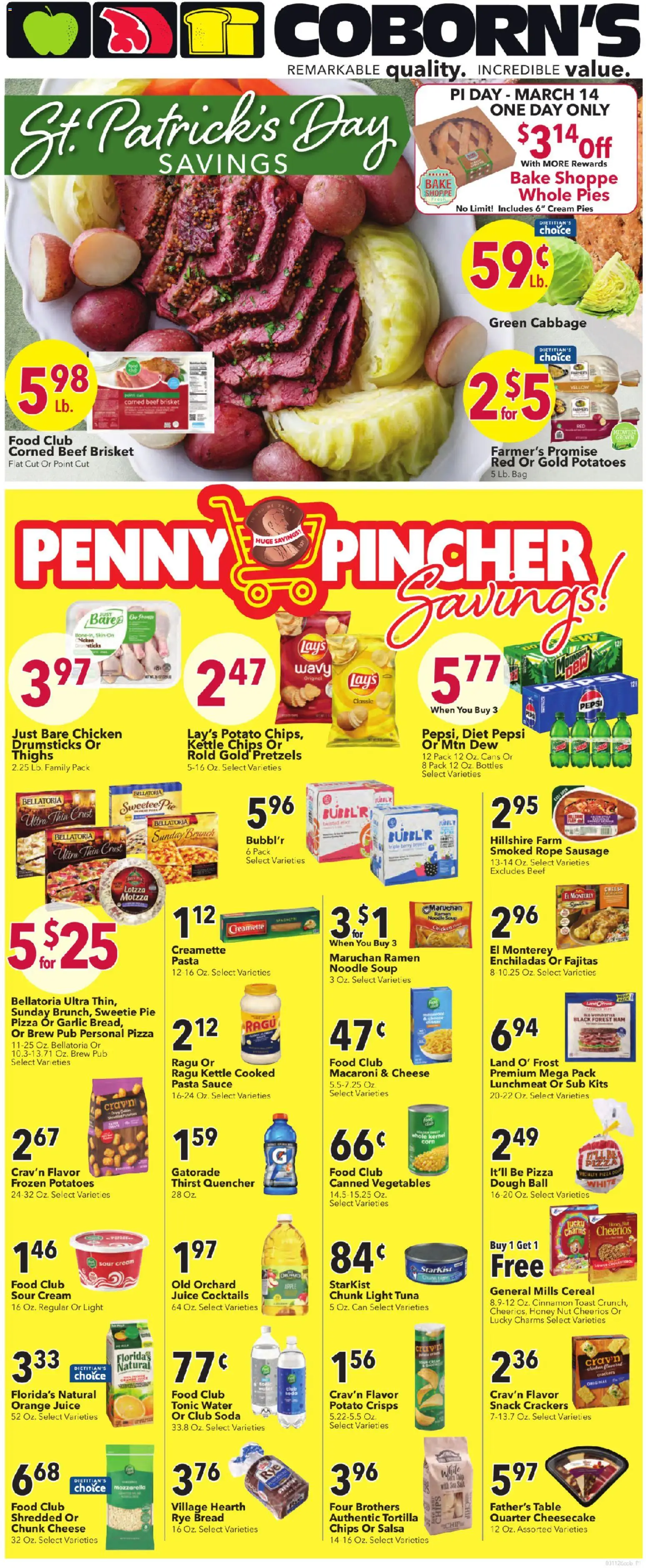 Coborn's Weekly Ad - valid from 11.03.2026 | Page: 1 | Products: Ham, Beef, Potatoes, Water