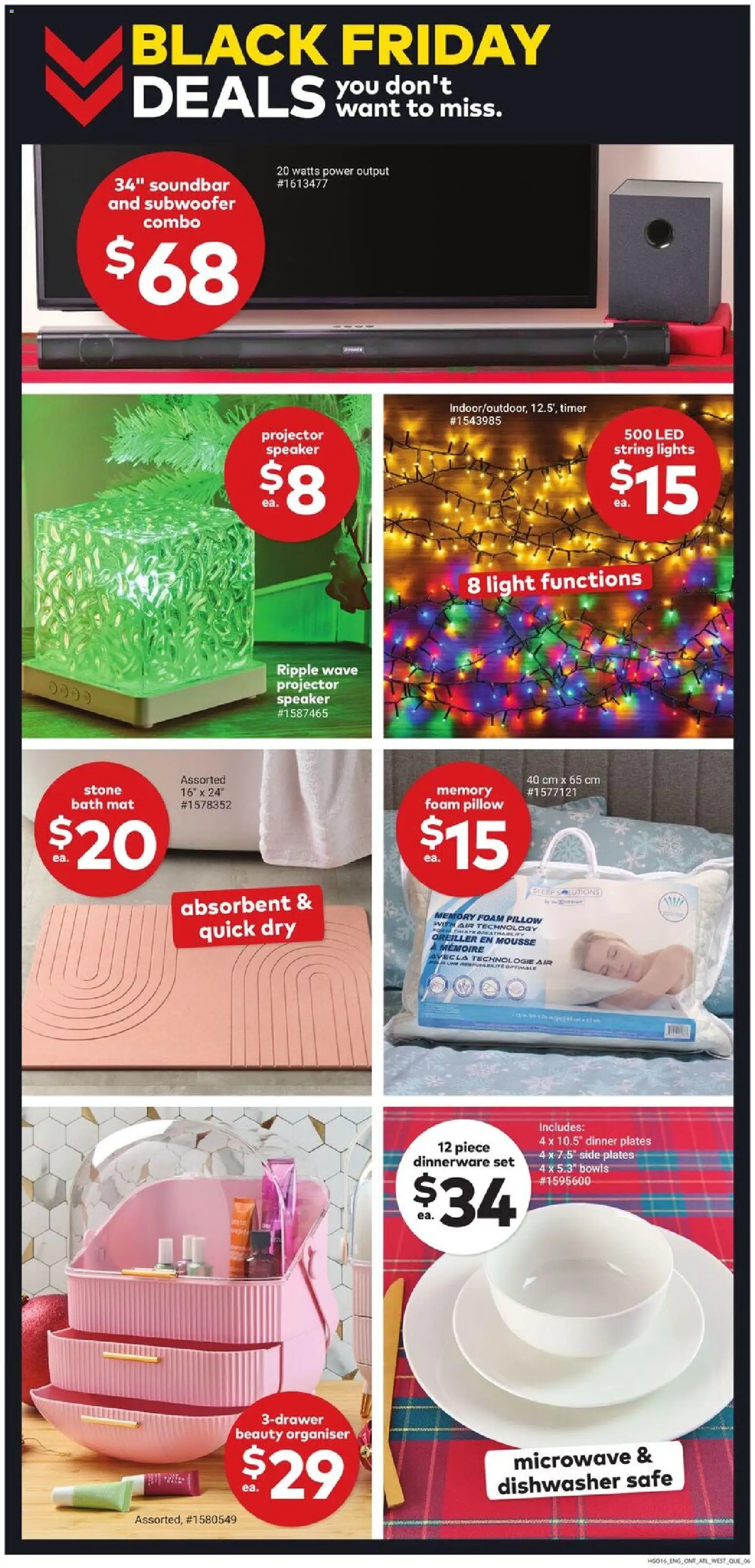 Giant Tiger flyer valid from 19.11.2025 | Page: 8 | Products: Speaker, Dishwasher, Pillow, Bath