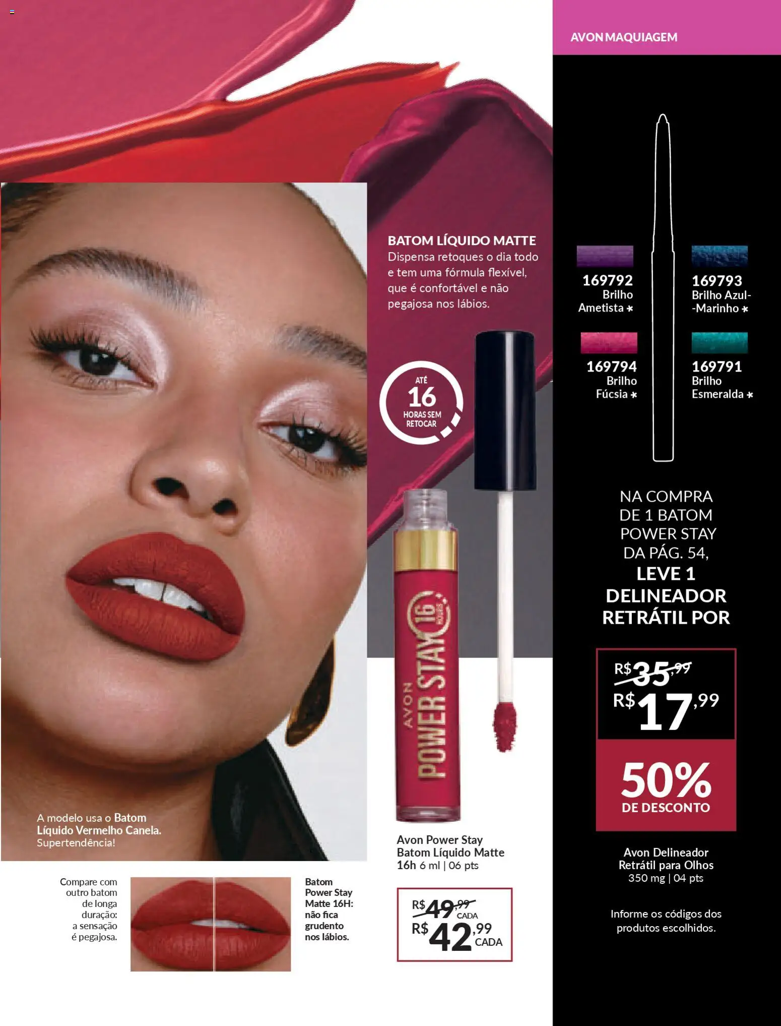 Avon Folheto - válido de 21.11.2025 | Página: 55 | Produtos: Maquiagem, Delineador, Batom