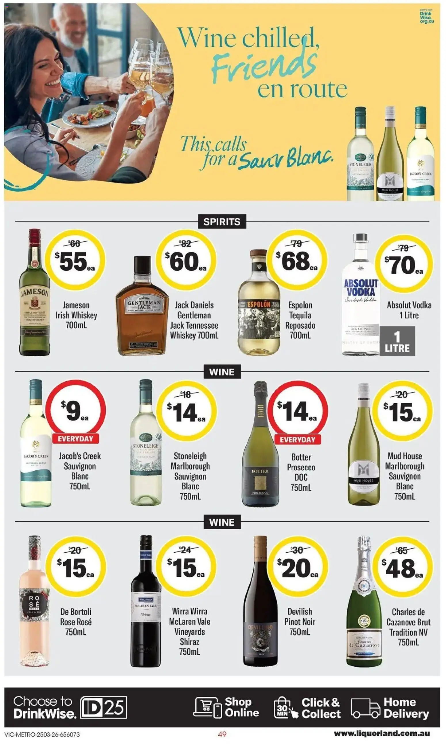 Coles catalogue - valid from 25.03.2026 | Page: 49 | Products: Wine, Vodka, Whiskey