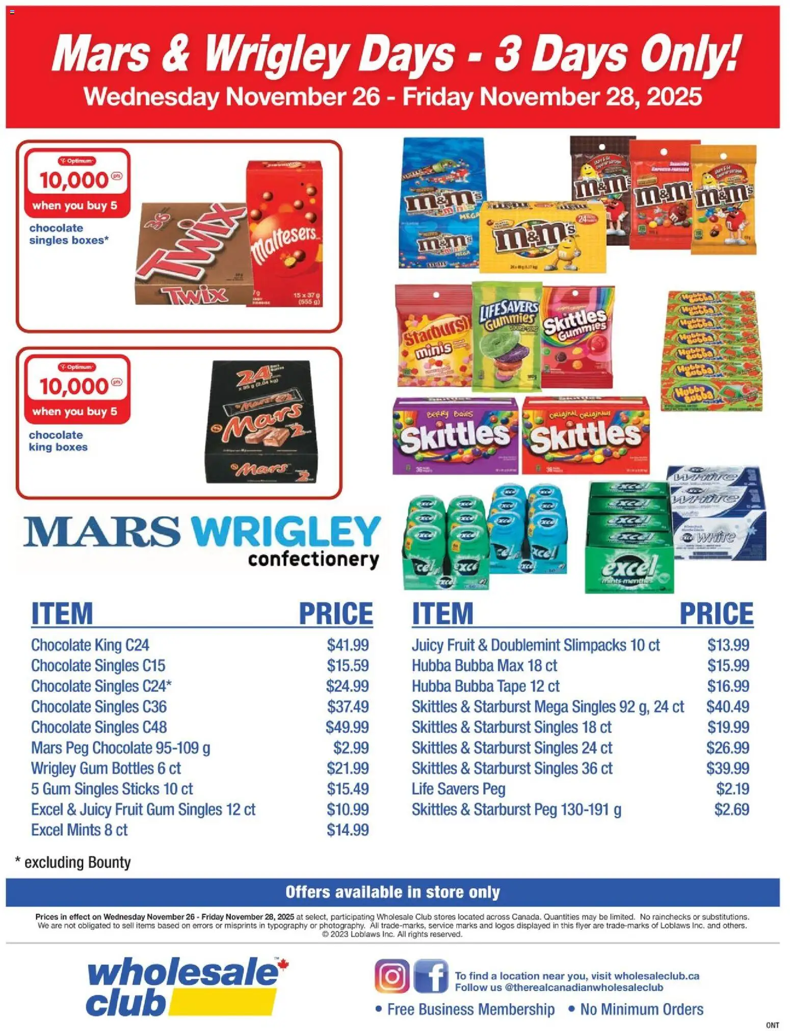 Wholesale Club flyer valid from 26.11.2025 | Page: 1 | Products: Chocolate