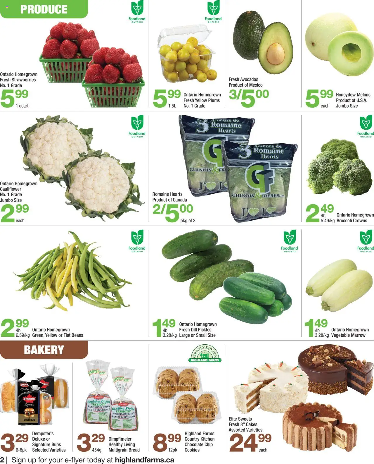 Highland Farms flyer valid from 31.07.2025 | Page: 2 | Products: Strawberries, Bakery, Bread, Chocolate