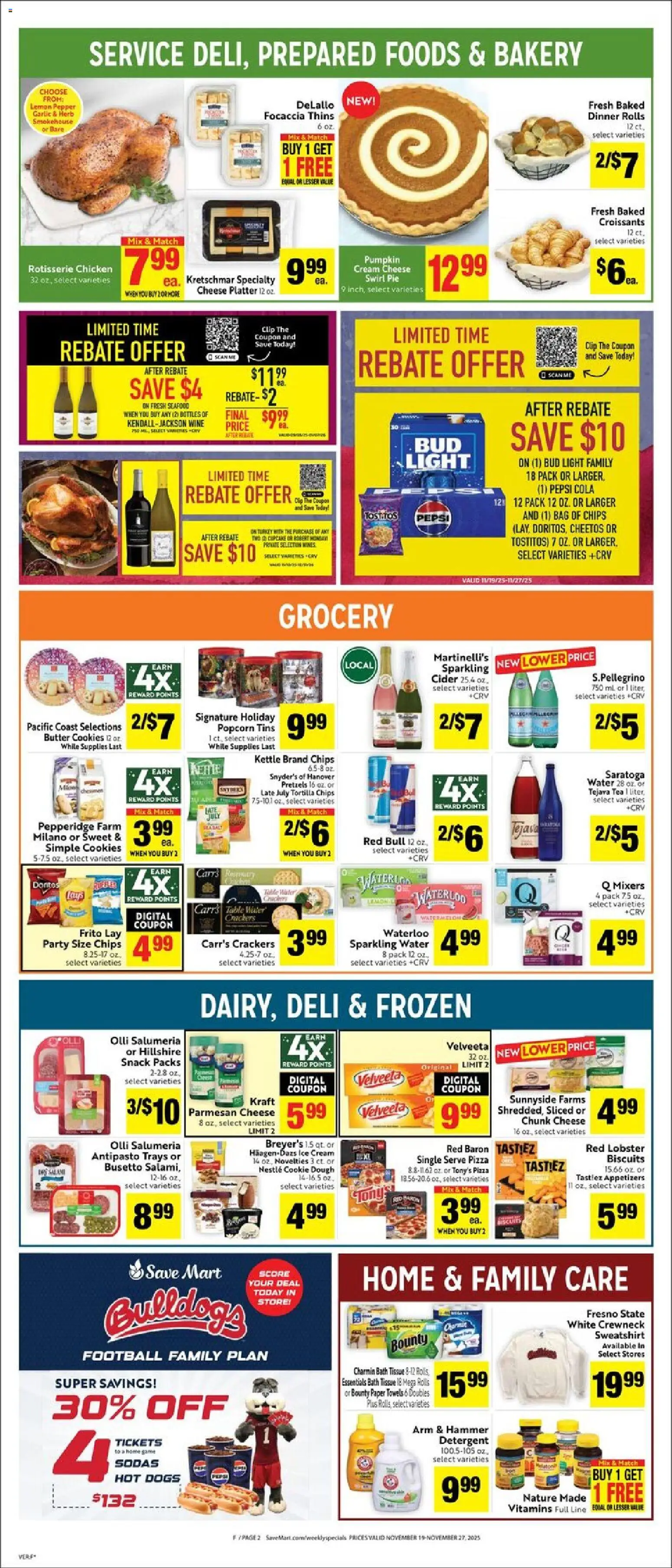 Save Mart Weekly - CA - valid from 19.11.2025 | Page: 2 | Products: Cider, Tea, Water, Croissants