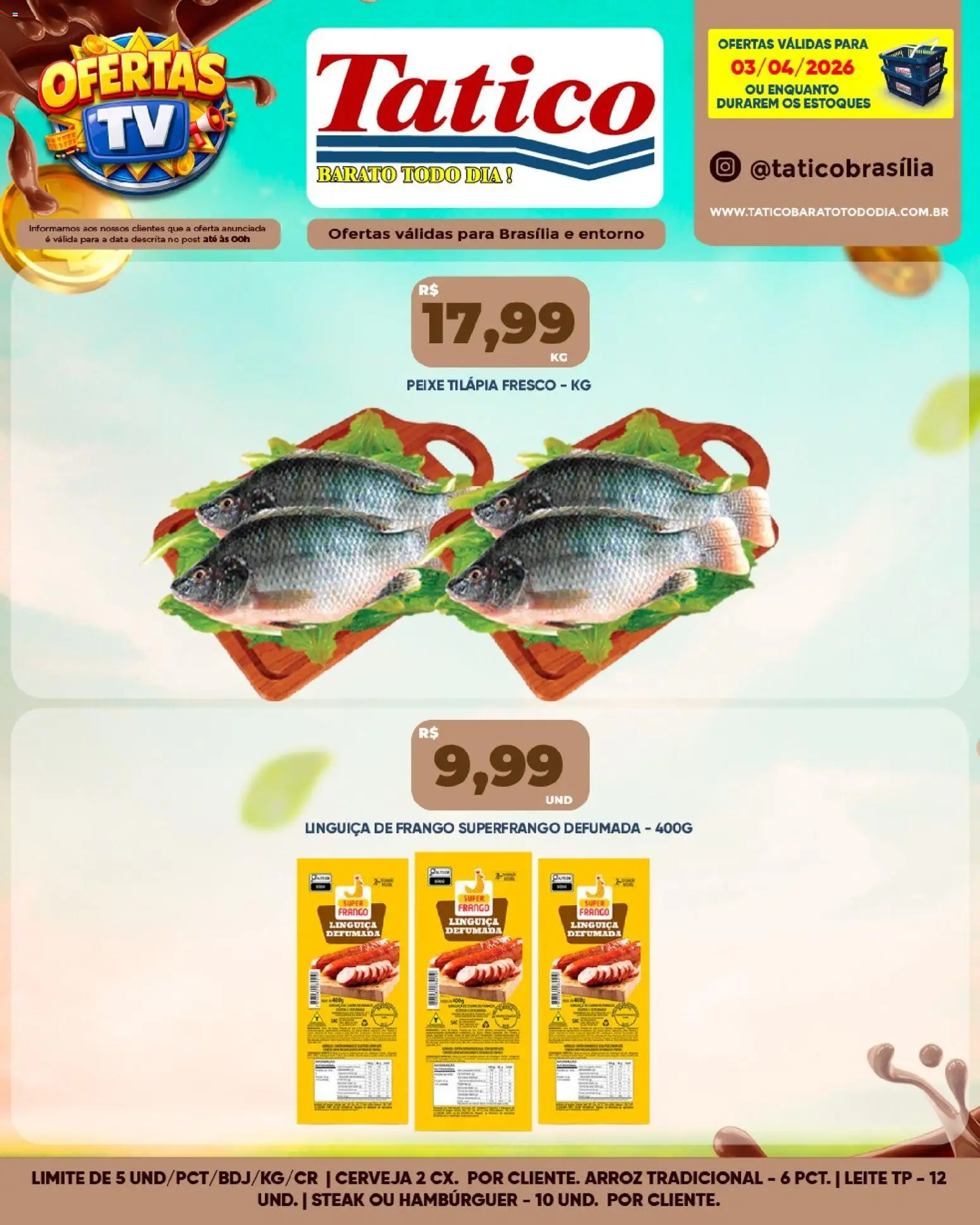 Tatico Folheto - válido de 03.04.2026 | Página: 8 | Produtos: Cerveja, Arroz, Hambúrguer, Frango