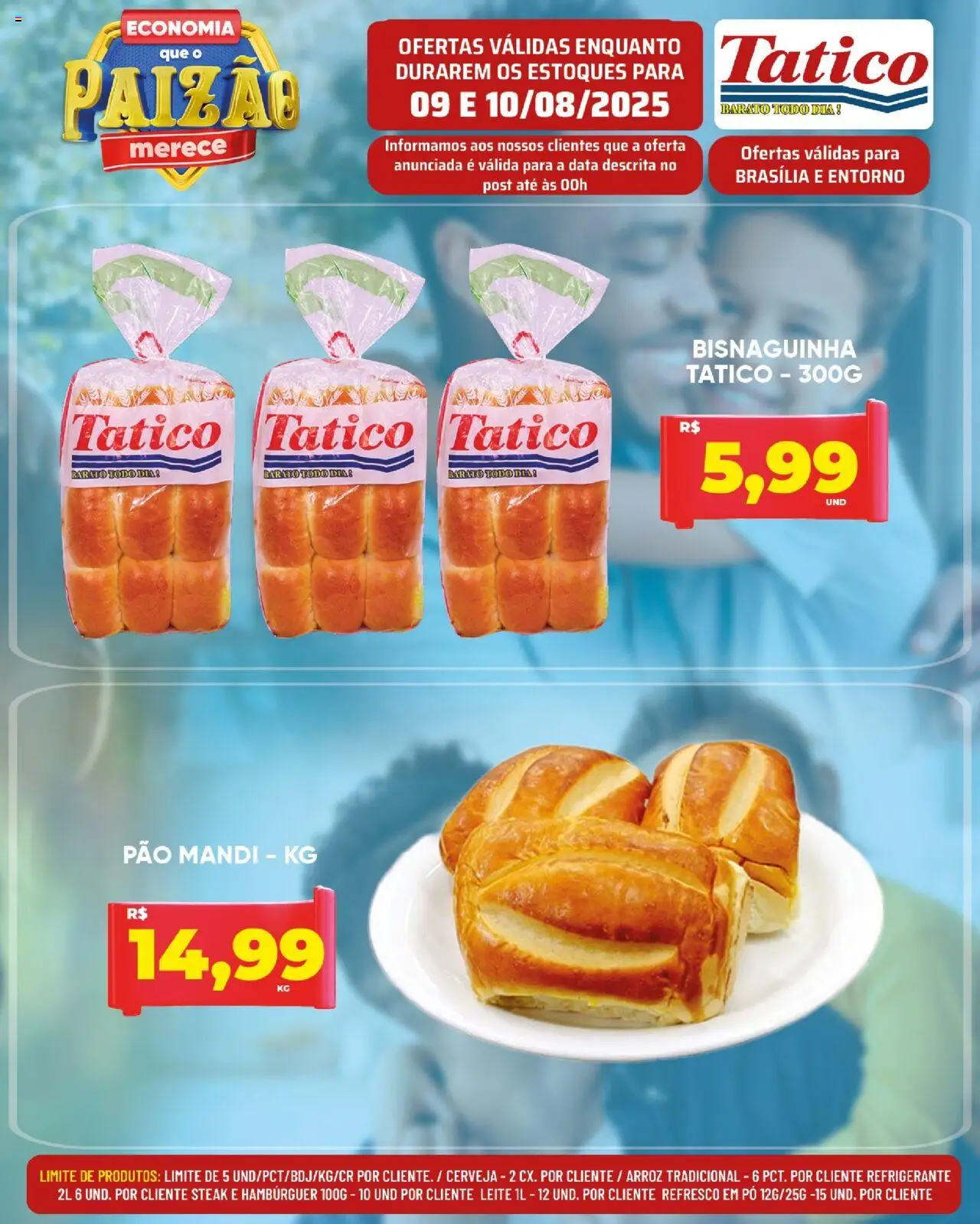 Tatico Folheto - válido de 09.08.2025 | Página: 10 | Produtos: Refresco, Pão, Cerveja, Arroz