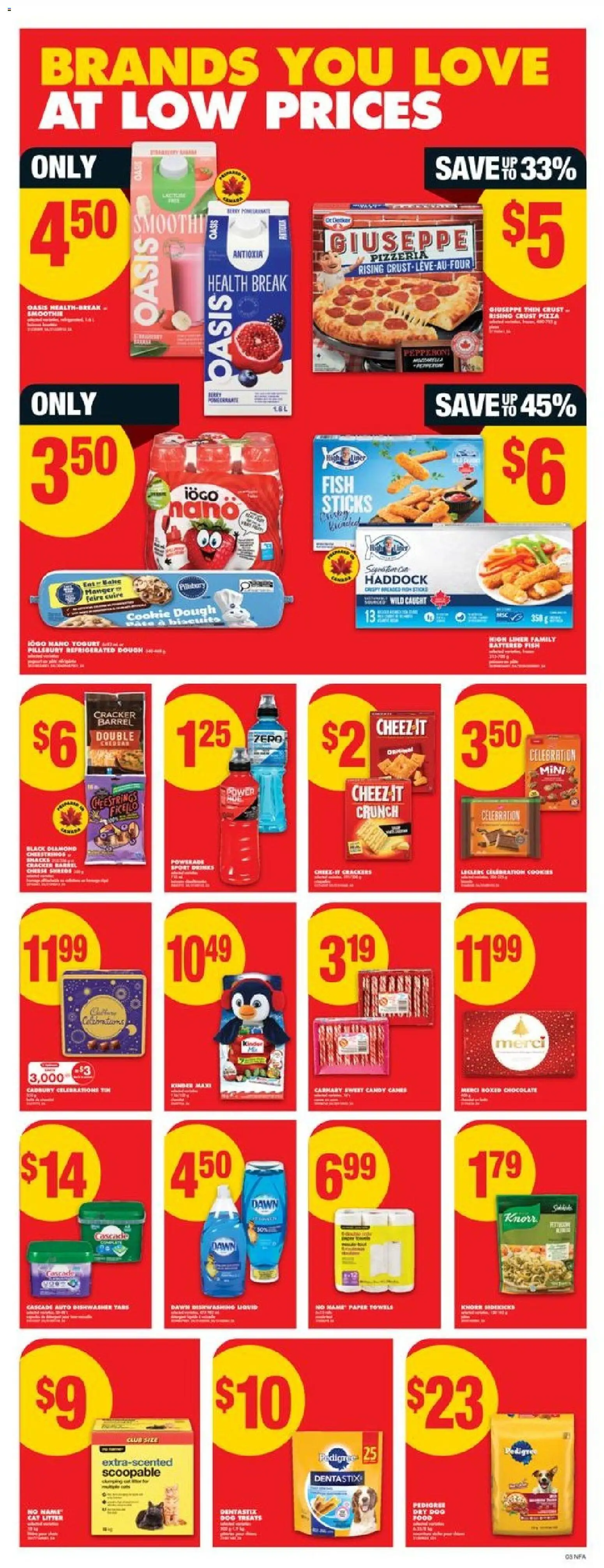 No Frills flyer valid from 11.12.2025 | Page: 3 | Products: Pasta, Cheese, Yogurt, Chocolate