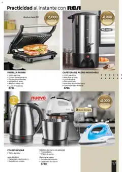 Vista previa de PARRILLA PANINI, 100% eléctrica, Control de temperatura, Placas antiadherentes, Manija fria al tacto, Abertura hasta 180°, Luces indicadoras, nuevo folleto de la tienda, válido en México a partir del 13.06.2025 | Página: 17