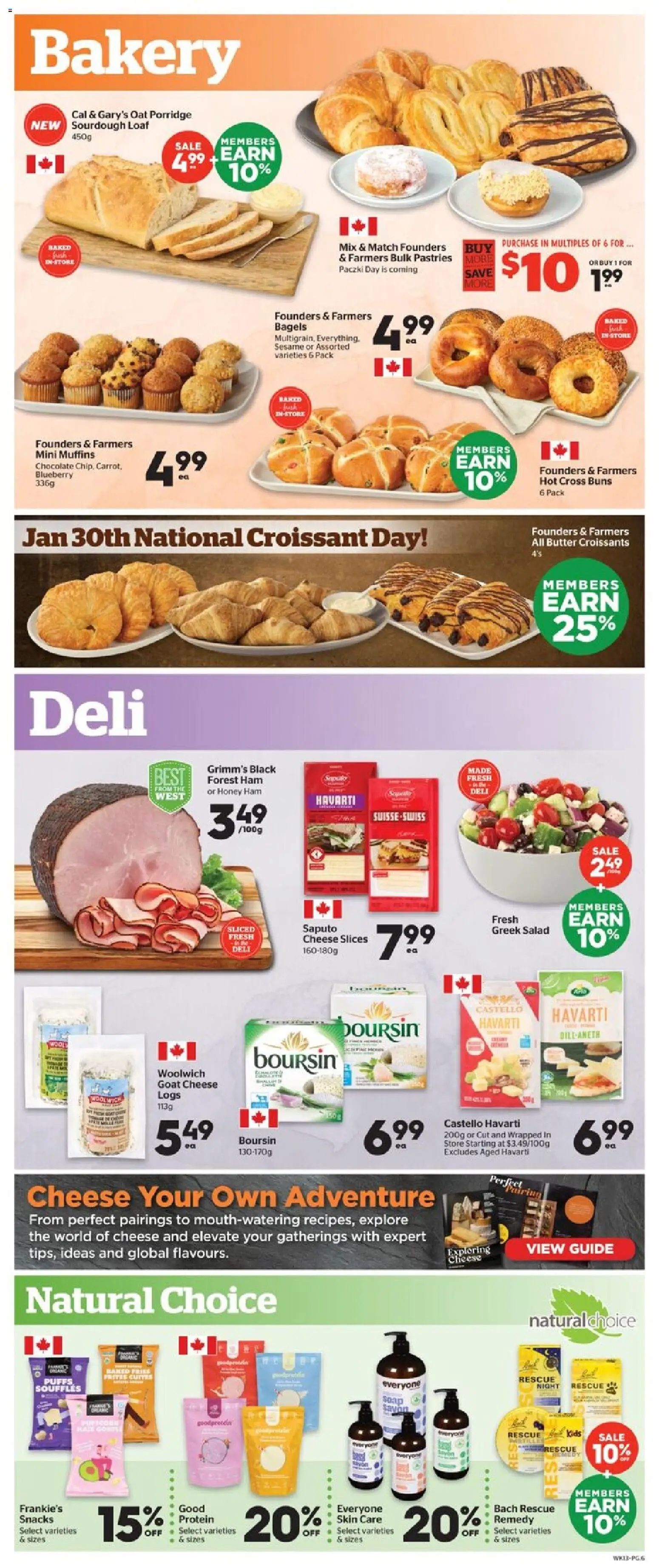 Calgary Co-op flyer valid from 29.01.2026 | Page: 7 | Products: Bakery, Cheese, Chocolate, Ham