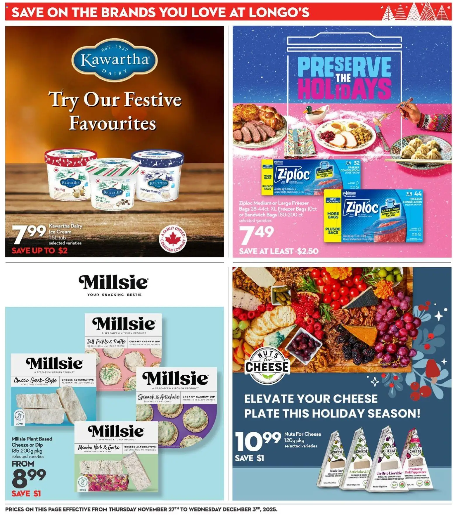 Longo's flyer valid from 27.11.2025 | Page: 21 | Products: Nuts, Ice cream, Freezer, Cheese