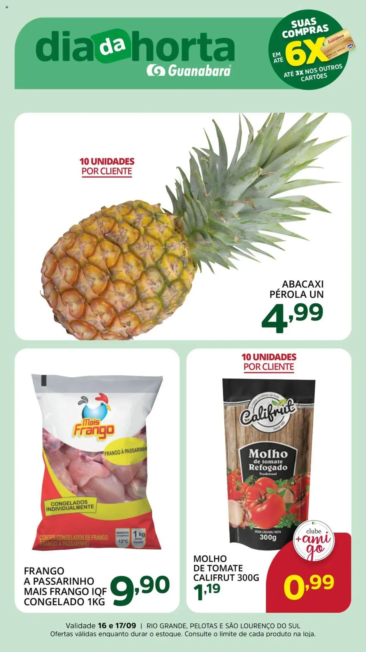 Supermercado Guanabara Folheto - válido de 16.09.2025 | Página: 2 | Produtos: Molho de tomate, Abacaxi, Frango