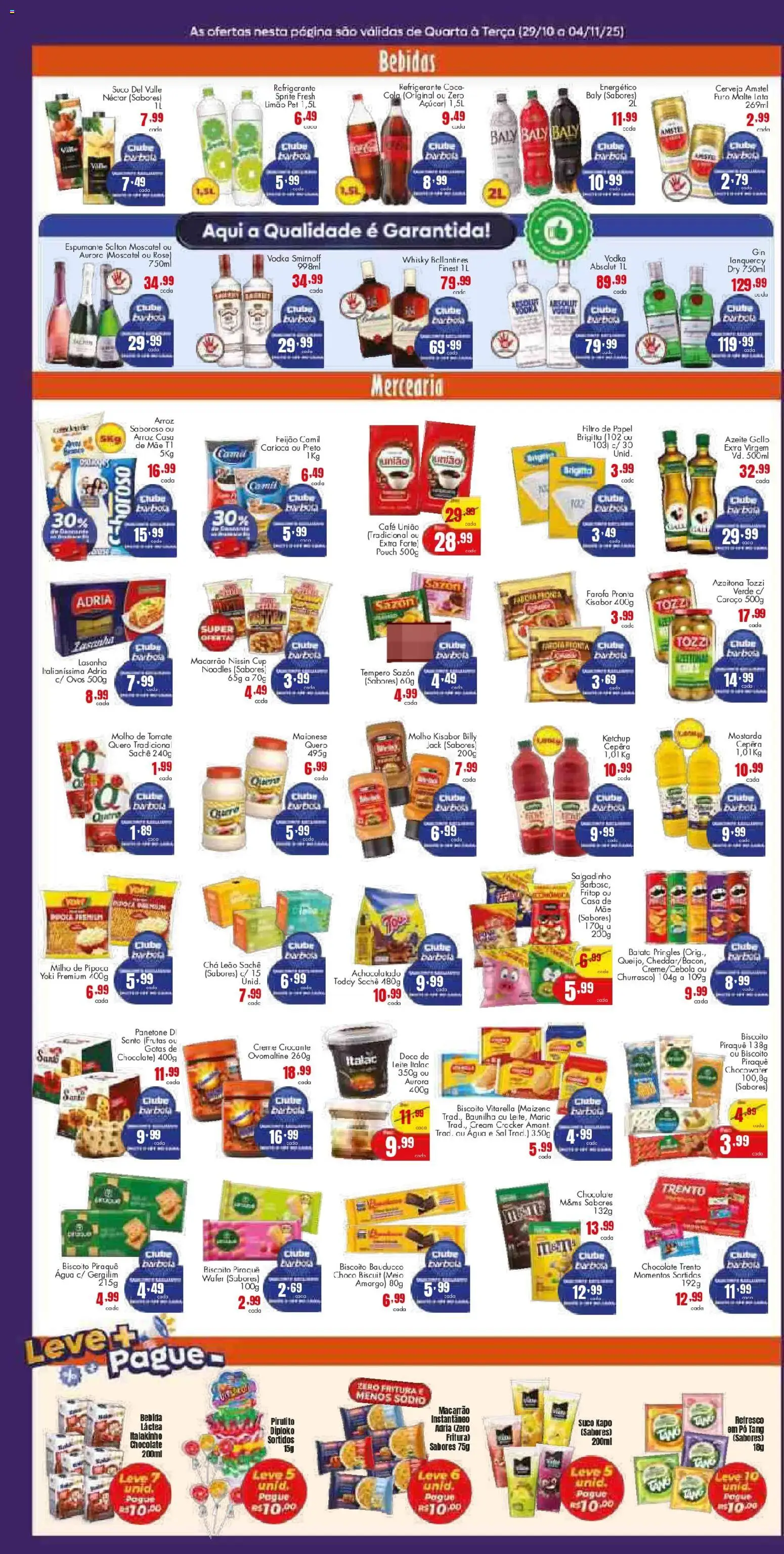 Barbosa Supermercados Folheto - válido de 29.10.2025 | Página: 2 | Produtos: Chocolate, Ketchup, Creme, Bebida