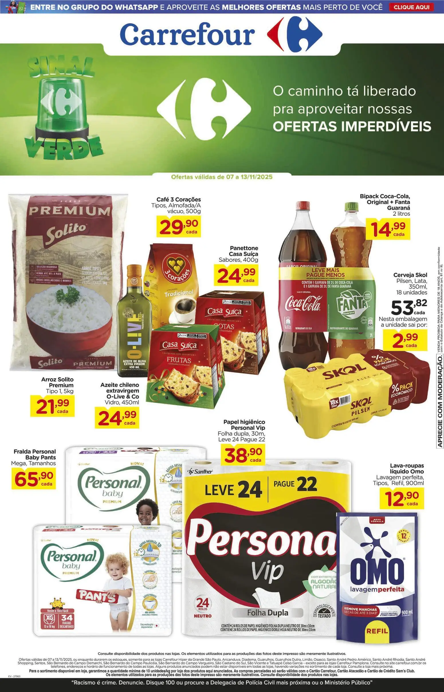 Carrefour Folheto - válido de 07.11.2025 | Página: 3 | Produtos: Fanta, Café, Chocolate, Cerveja