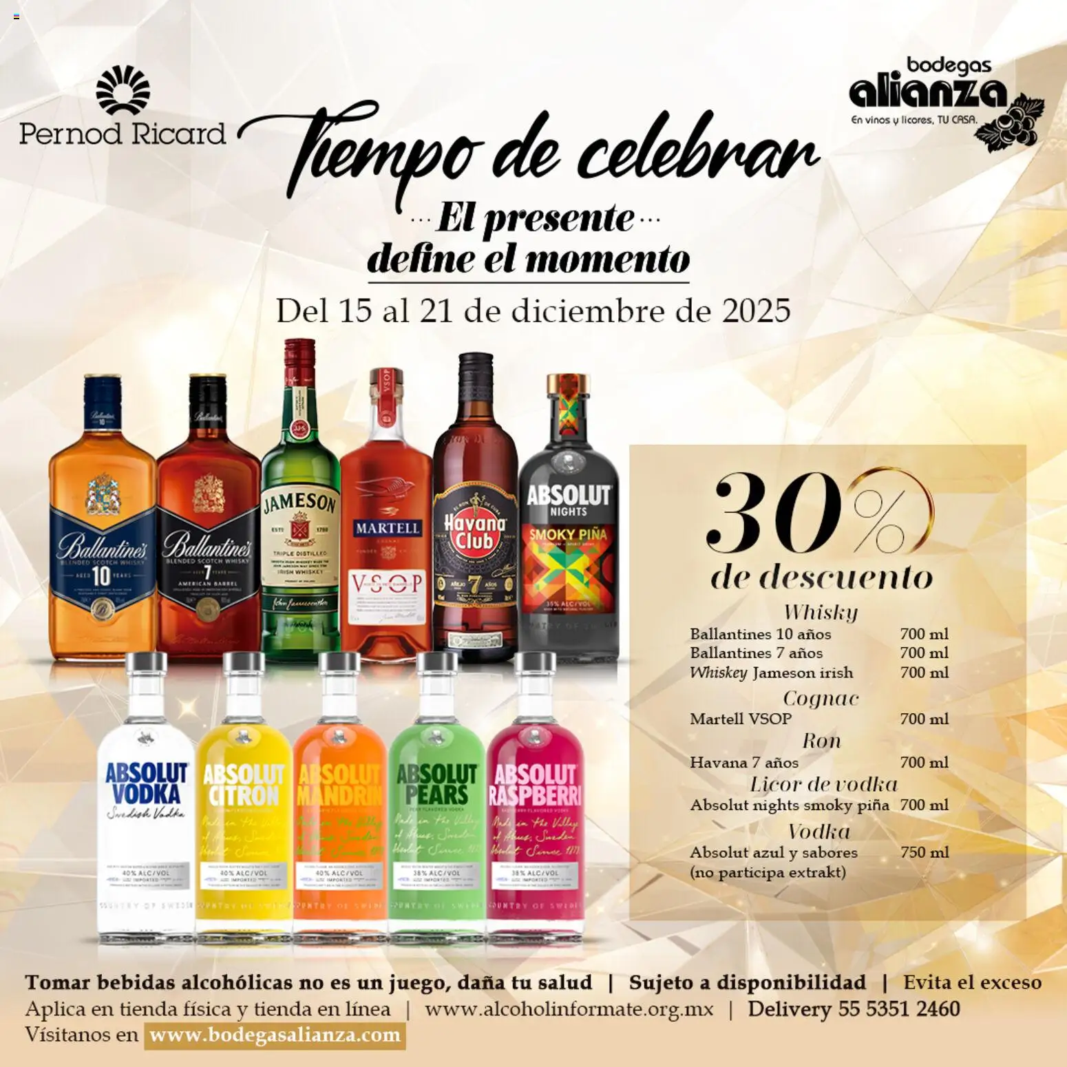 Nuevas ofertas de Bodegas Alianza válidas en toda la República Mexicana desde el 15.12.2025. ¡Encuentra las mejores ofertas en Bodegas Alianza catálogo La temporada de descuentos! | Página: 2 | Productos: Whiskey, Piña, Vodka, Whisky