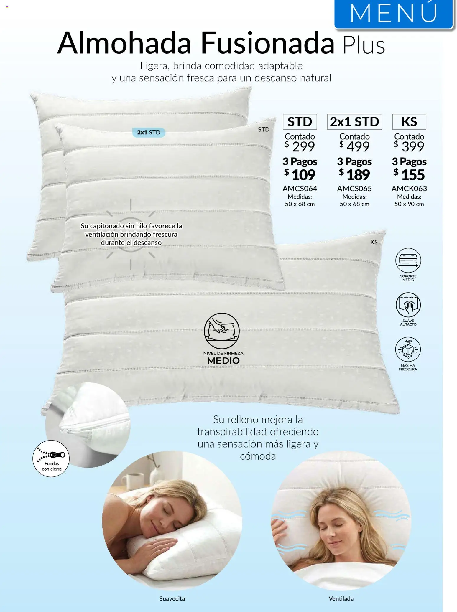 Nuevas ofertas de Colchas Concord válidas en toda la República Mexicana desde el 01.05.2026. ¡Encuentra las mejores ofertas en Colchas Concord catálogo! | Página: 160 | Productos: Almohada