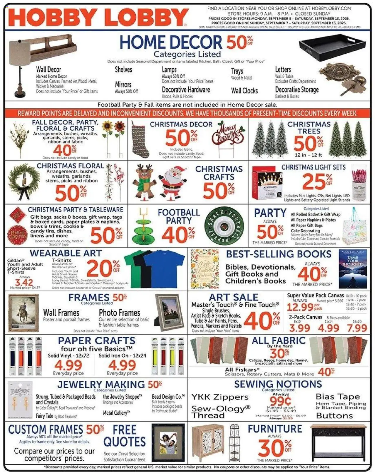 Hobby Lobby Weekly Ad - valid from 07.09.2025 | Page: 1