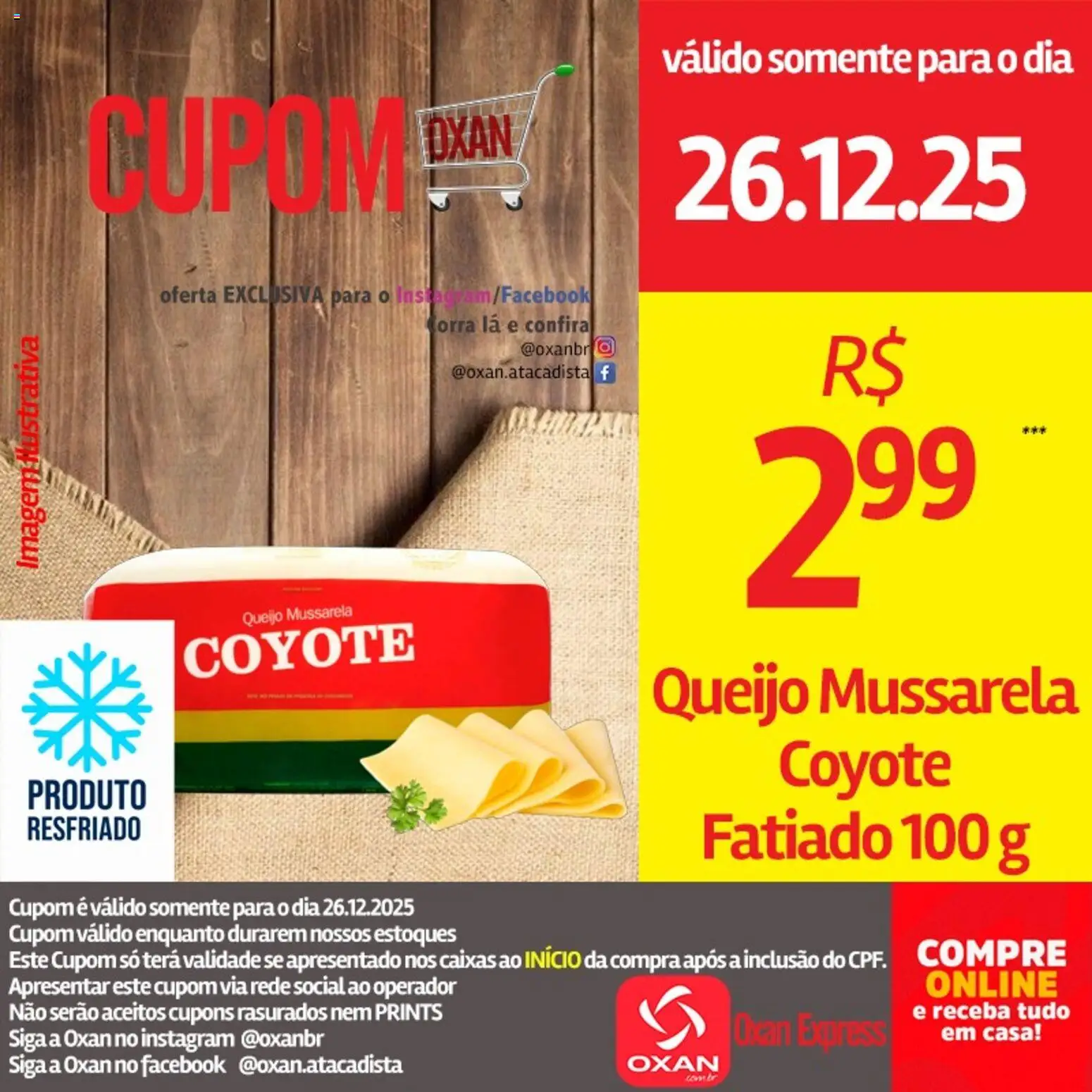 Oxan Atacadista Folheto - válido de 26.12.2025 | Página: 3 | Produtos: Queijo, Mussarela