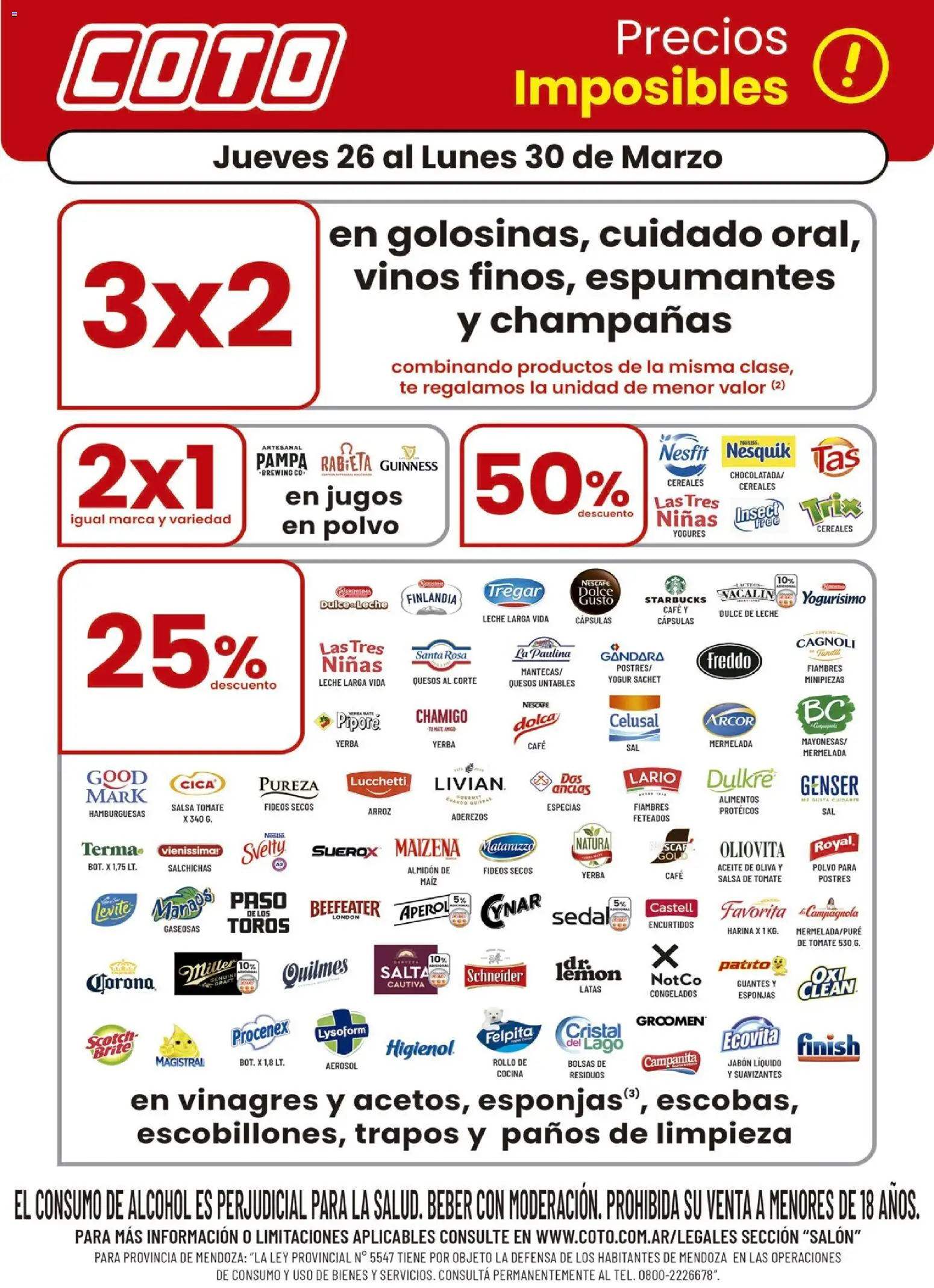 Coto - Salon │ válido desde el 26.03.2026 | Página: 1 | Productos: Paños de limpieza, Arroz, Fideos, Guantes