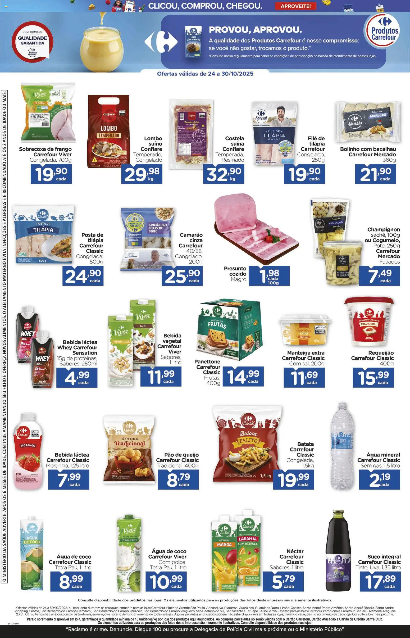 Carrefour Folheto - válido de 24.10.2025 | Página: 21 | Produtos: Tilápia, Batata, Champignon, Requeijão