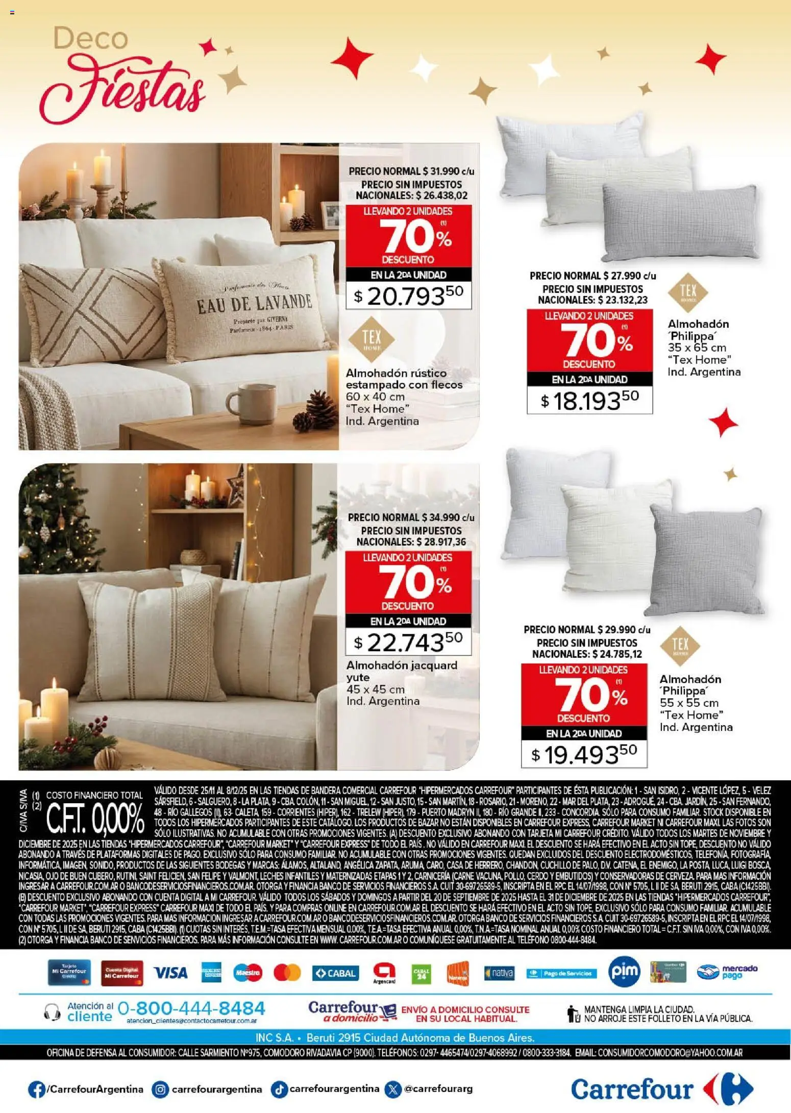 Carrefour - Deco Fiestas │ válido desde el 25.11.2025 | Página: 20 | Productos: Cuchillo, Banco, Almohadon, Cerdo