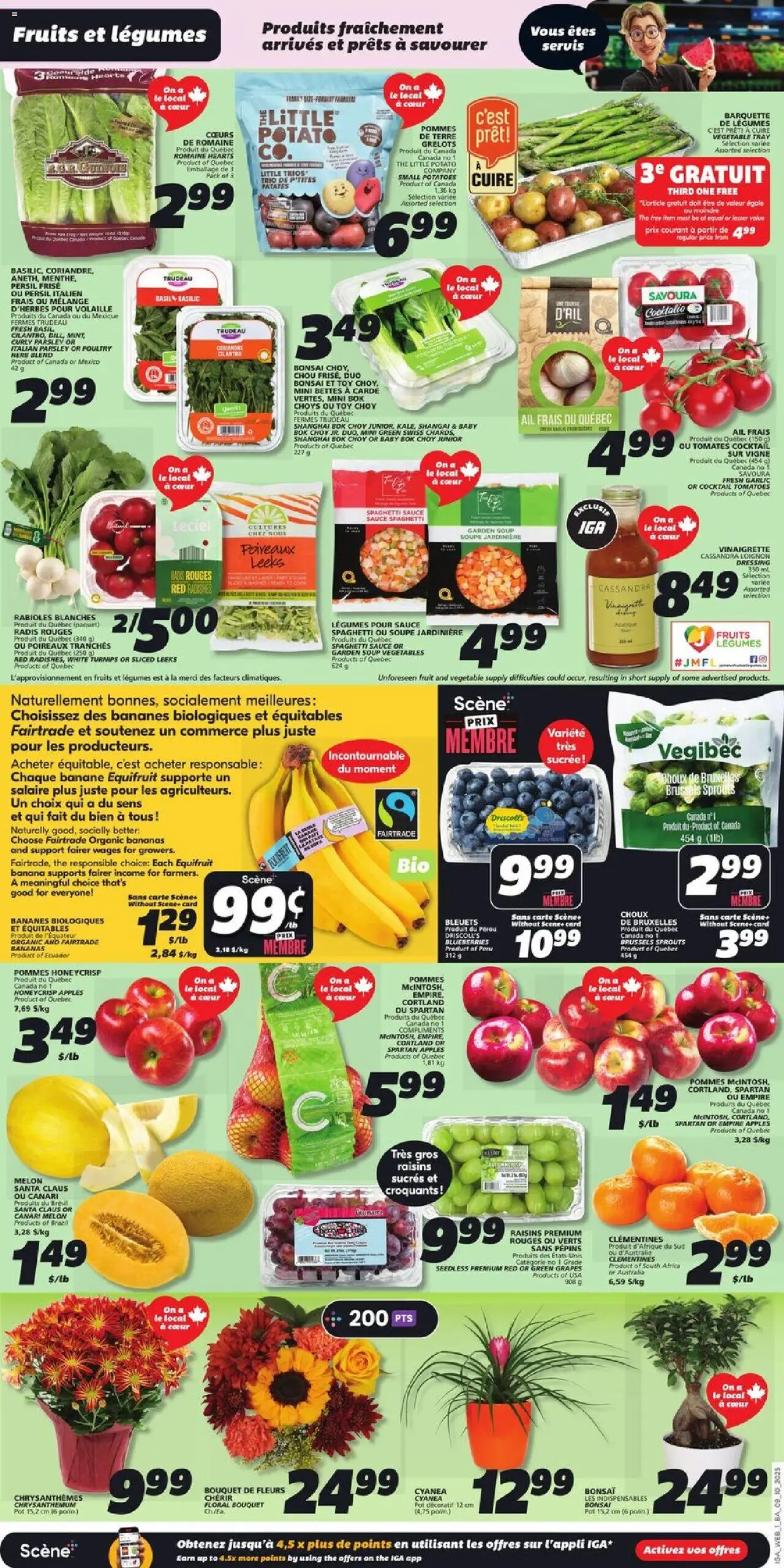 IGA flyer valid from 09.10.2025 | Page: 5 | Products: Potatoes, Apples, Tomatoes, Bananas