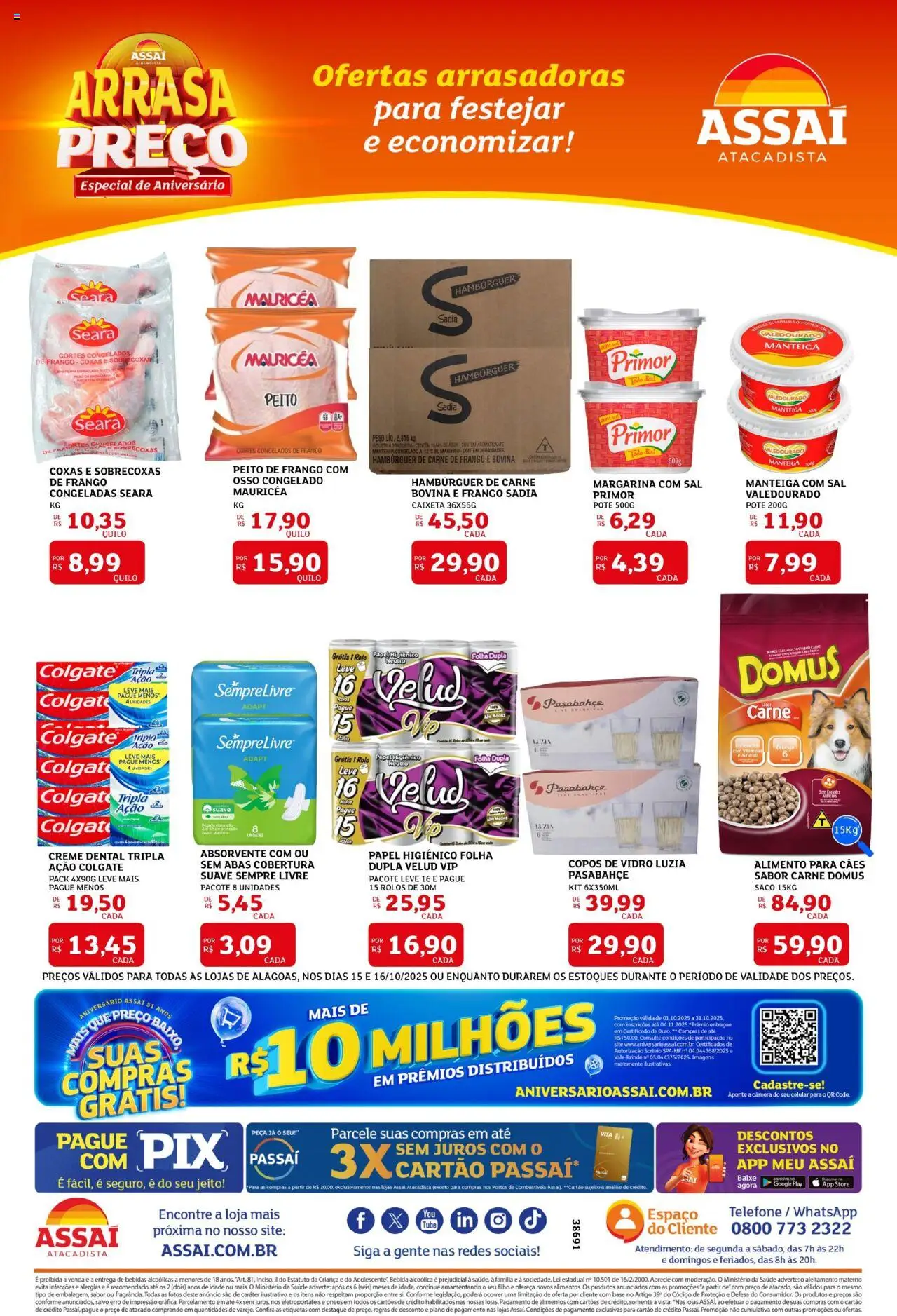 Assaí Atacadista Folheto - válido de 15.10.2025 | Página: 2 | Produtos: Rolo, Copos, Sal, Frango