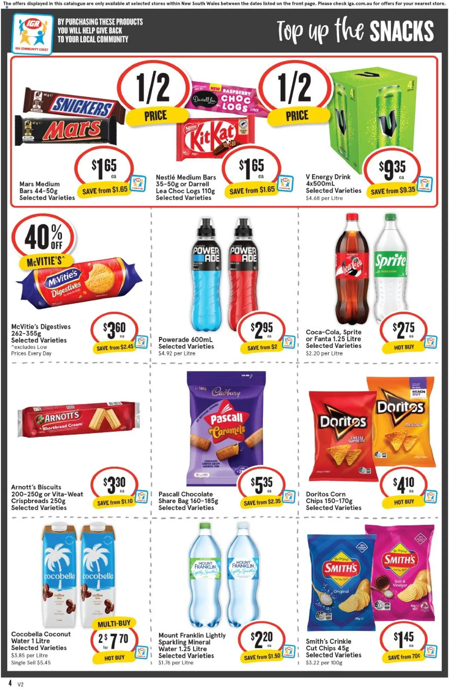 IGA catalogue - valid from 11.03.2026 | Page: 4 | Products: Energy drink, Coffee, Chips, Vinegar