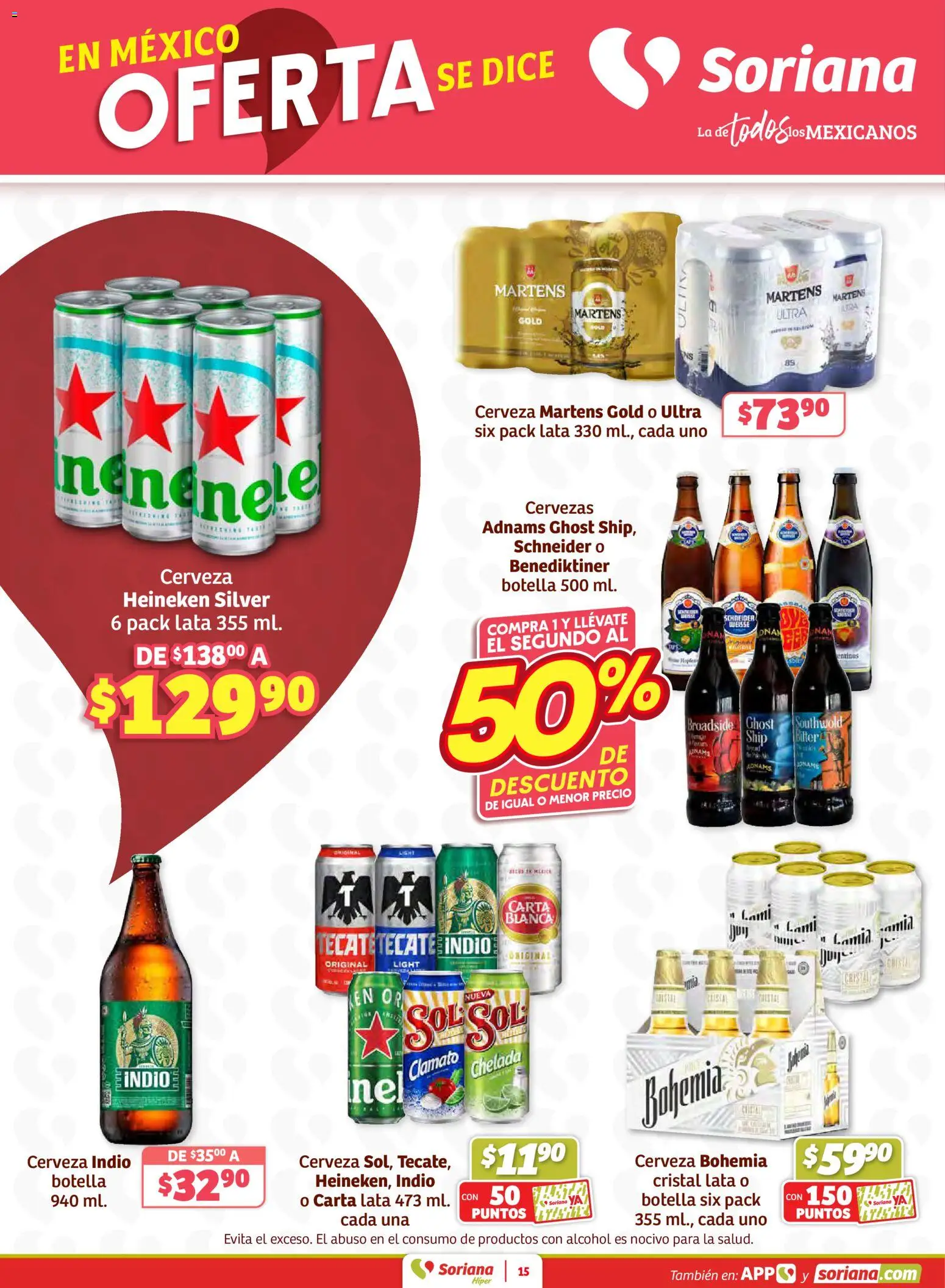 Nuevas ofertas de Soriana válidas en toda la República Mexicana desde el 02.01.2026. ¡Encuentra las mejores ofertas en Soriana - Preciazazaso Híper: Ags, Col, Gto, Jal, Mich! | Página: 15 | Productos: Cerveza, Botella