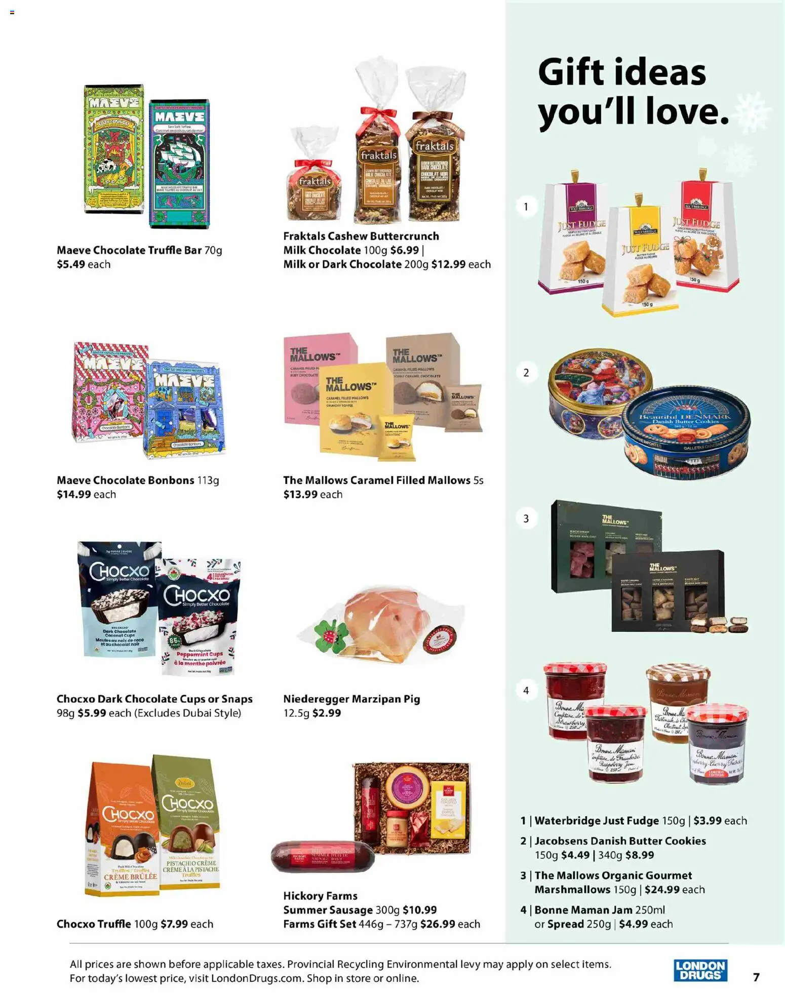 London Drugs flyer valid from 12.11.2025 | Page: 7 | Products: Cookies, Milk, Butter, Chocolate