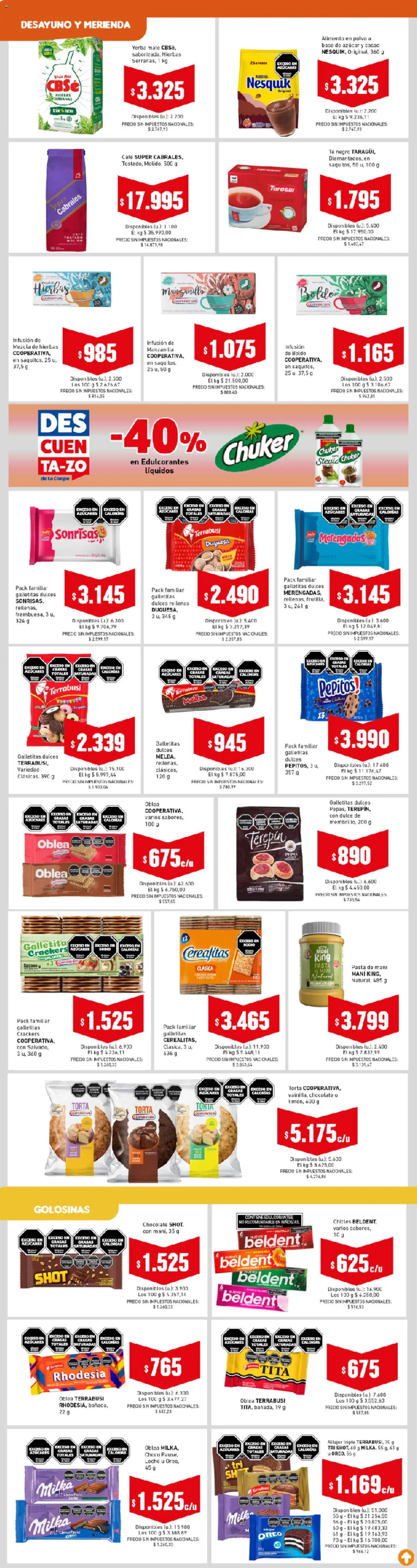 Cooperativa Obrera - Ahorrón │ válido desde el 06.04.2026 | Página: 2 | Productos: Galletitas, Chicles, Torta, Pasta