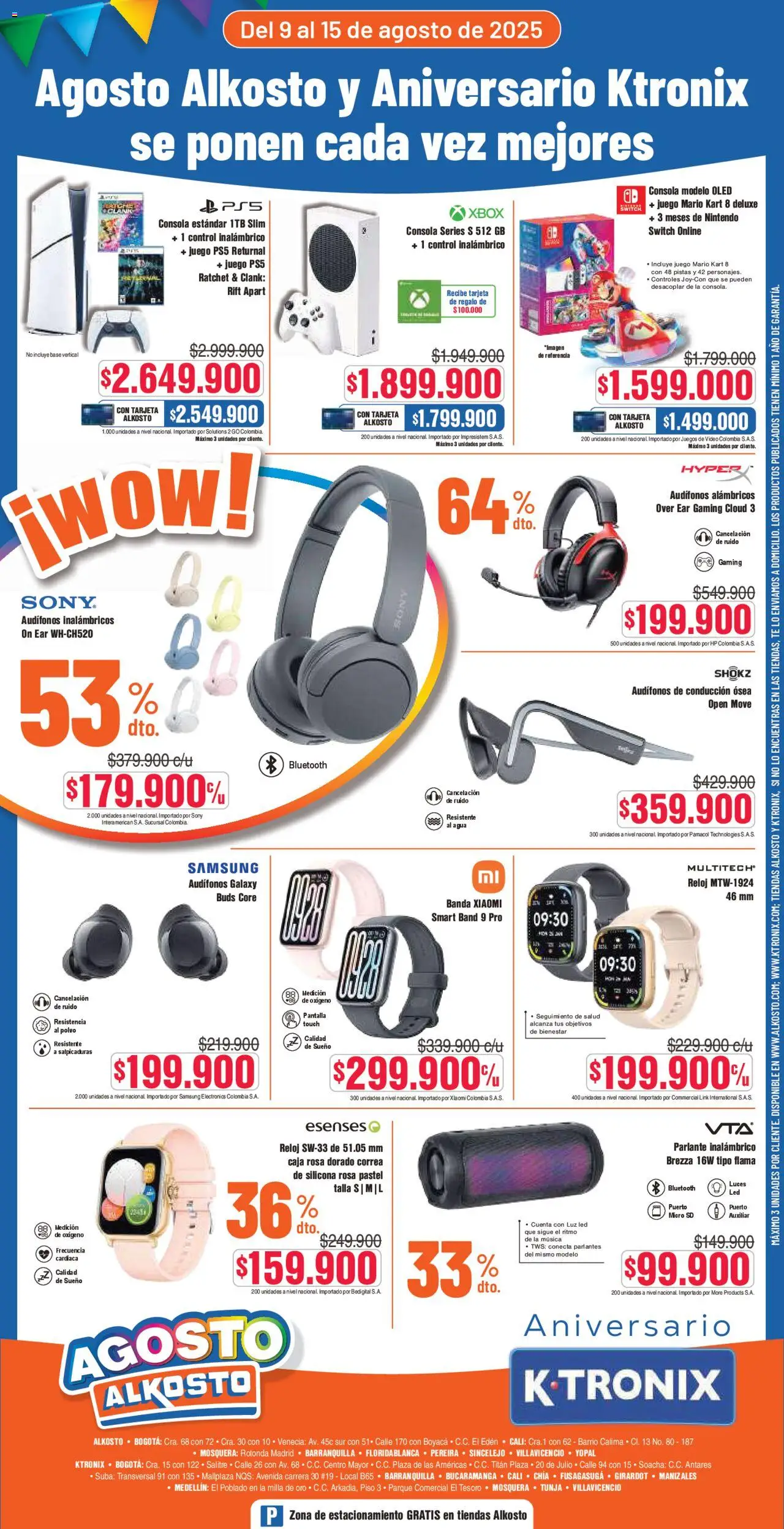 Alkosto revista - valida desde el 09.08.2025 | Página: 12 | Productos: Audífonos, Juego, Micro SD, Parlante