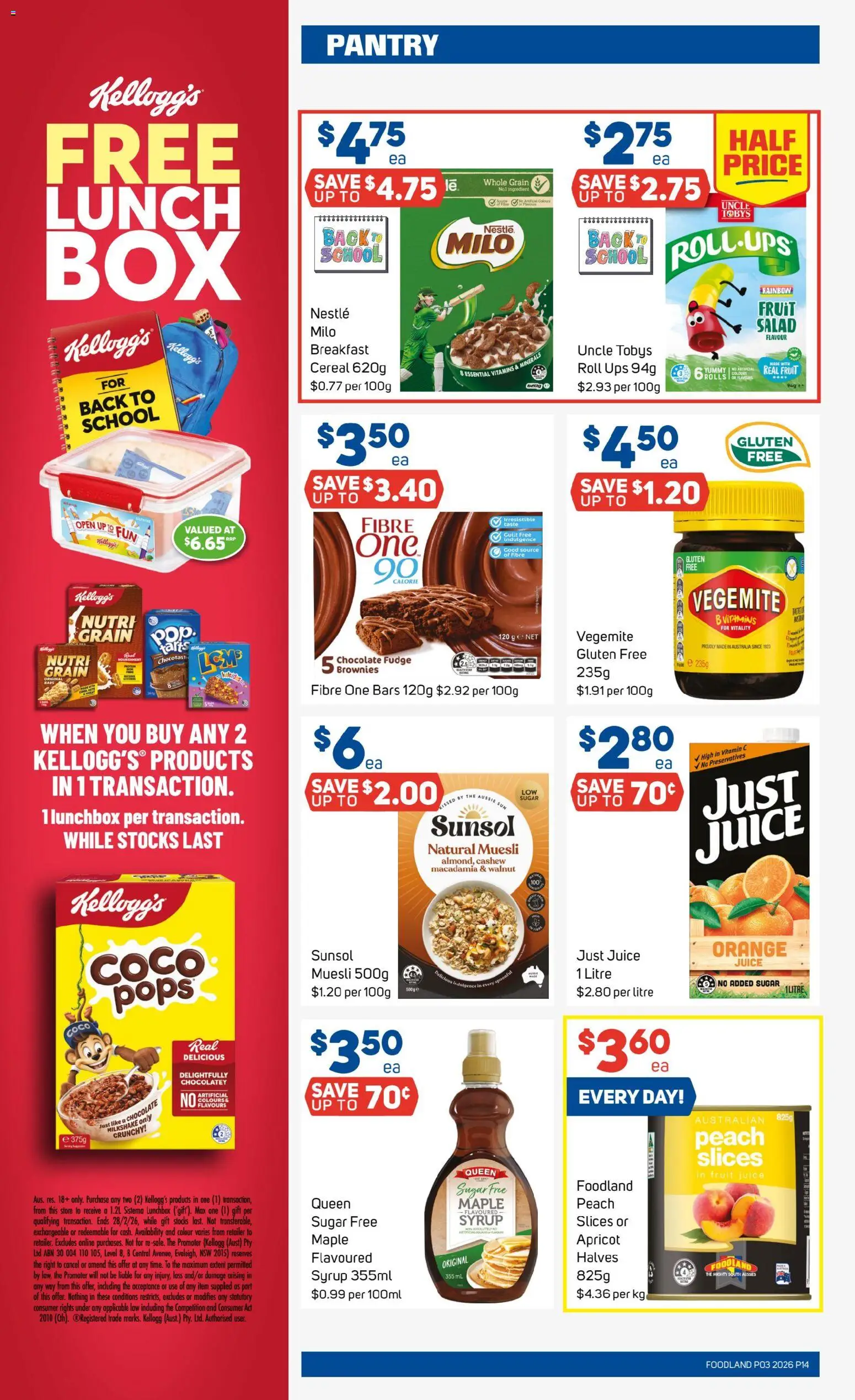 Foodland catalogue - valid from 14.01.2026 | Page: 14 | Products: Juice, Cereal, Salad, Vegemite