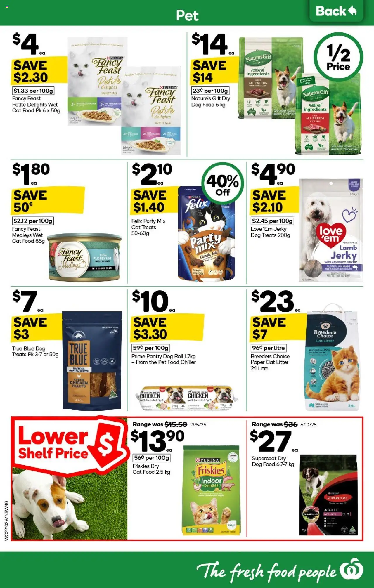 Woolworths catalogue - valid from 22.10.2025 | Page: 40 | Products: Shelf, Dog food, Spinach, Tuna