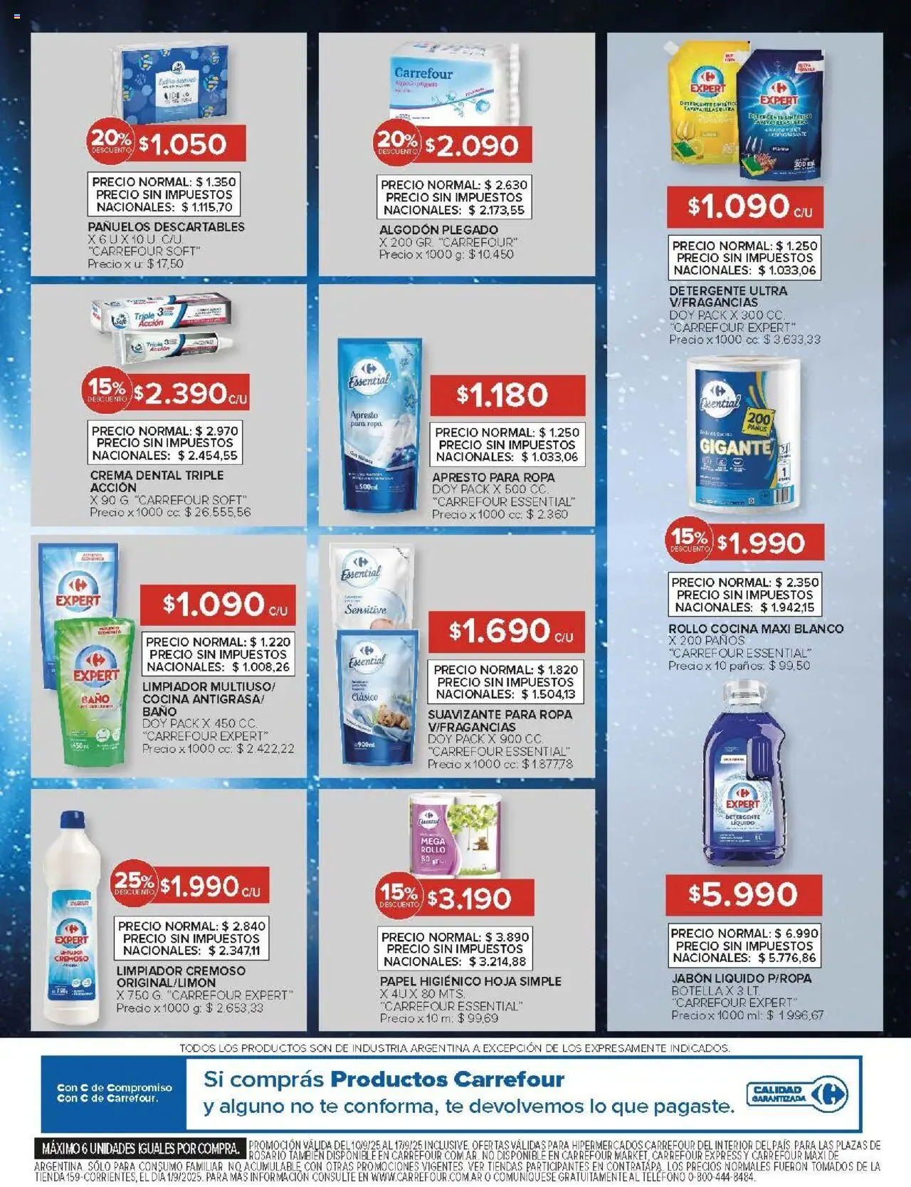 Carrefour ofertas - Catamarca │ válido desde el 10.09.2025 | Página: 11 | Productos: Teléfono, Botella, Jabón líquido, Té
