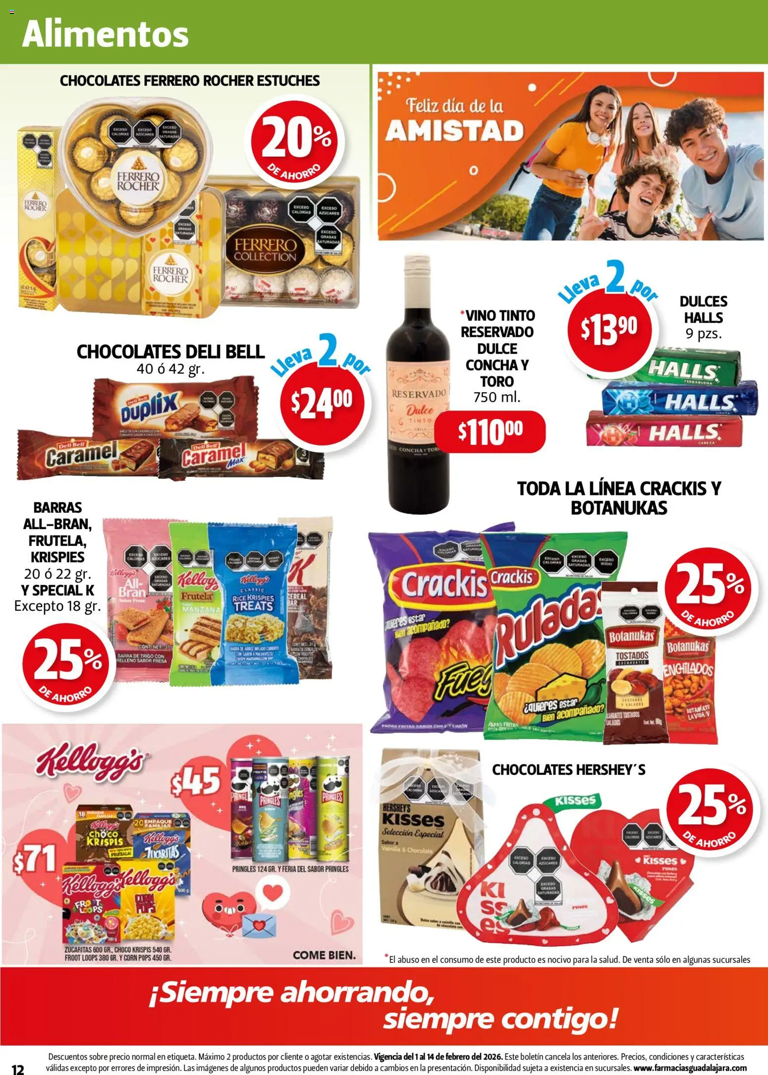 Nuevas ofertas de Farmacia Guadalajara válidas en toda la República Mexicana desde el 01.02.2026. ¡Encuentra las mejores ofertas en Farmacia Guadalajara catálogo! | Página: 12 | Productos: Manzana, Chocolate, Dulces, Barra