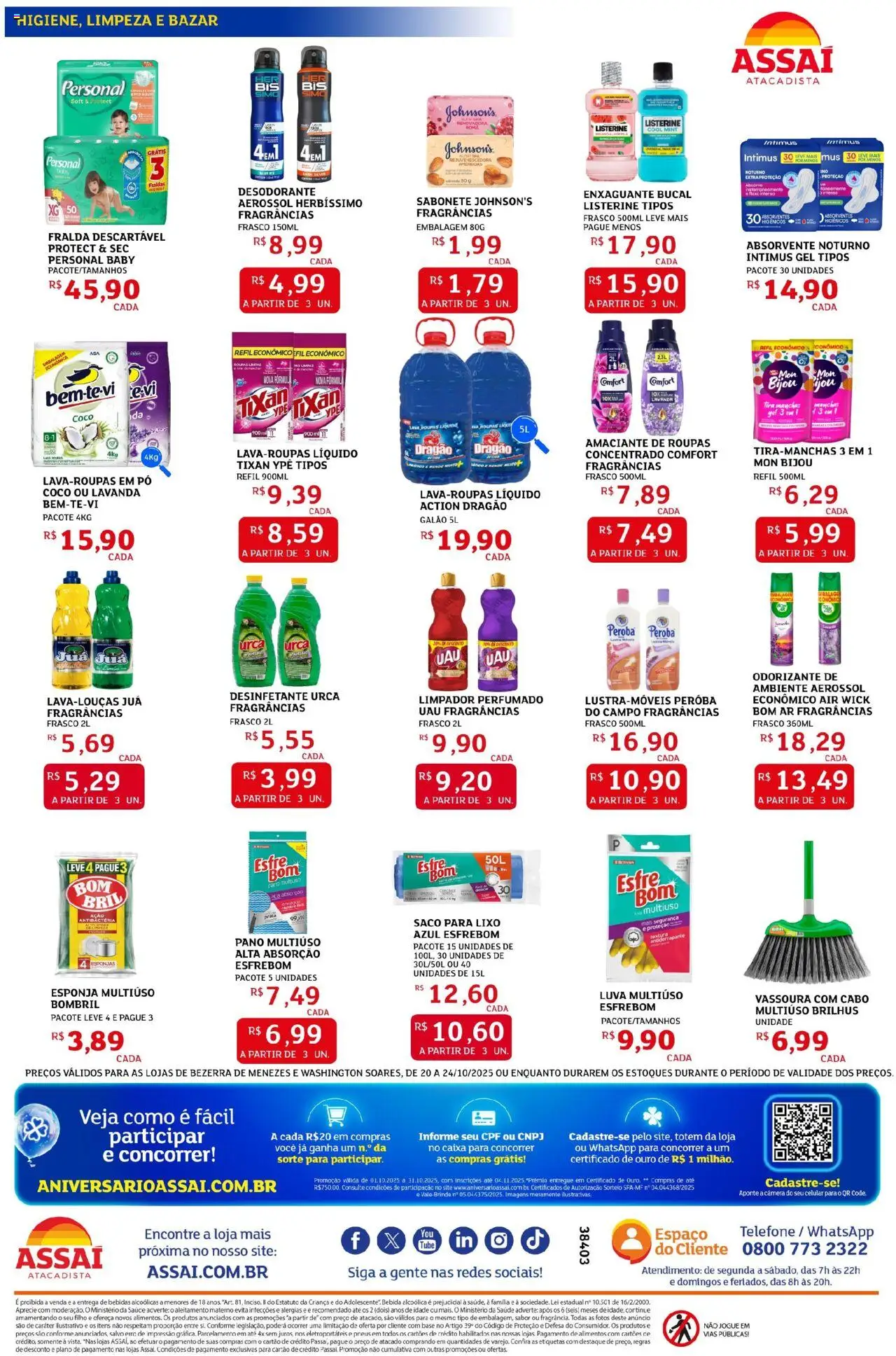 Assaí Atacadista Folheto - válido de 20.10.2025 | Página: 4 | Produtos: Desodorante, Enxaguante bucal, Bebida, Amaciante