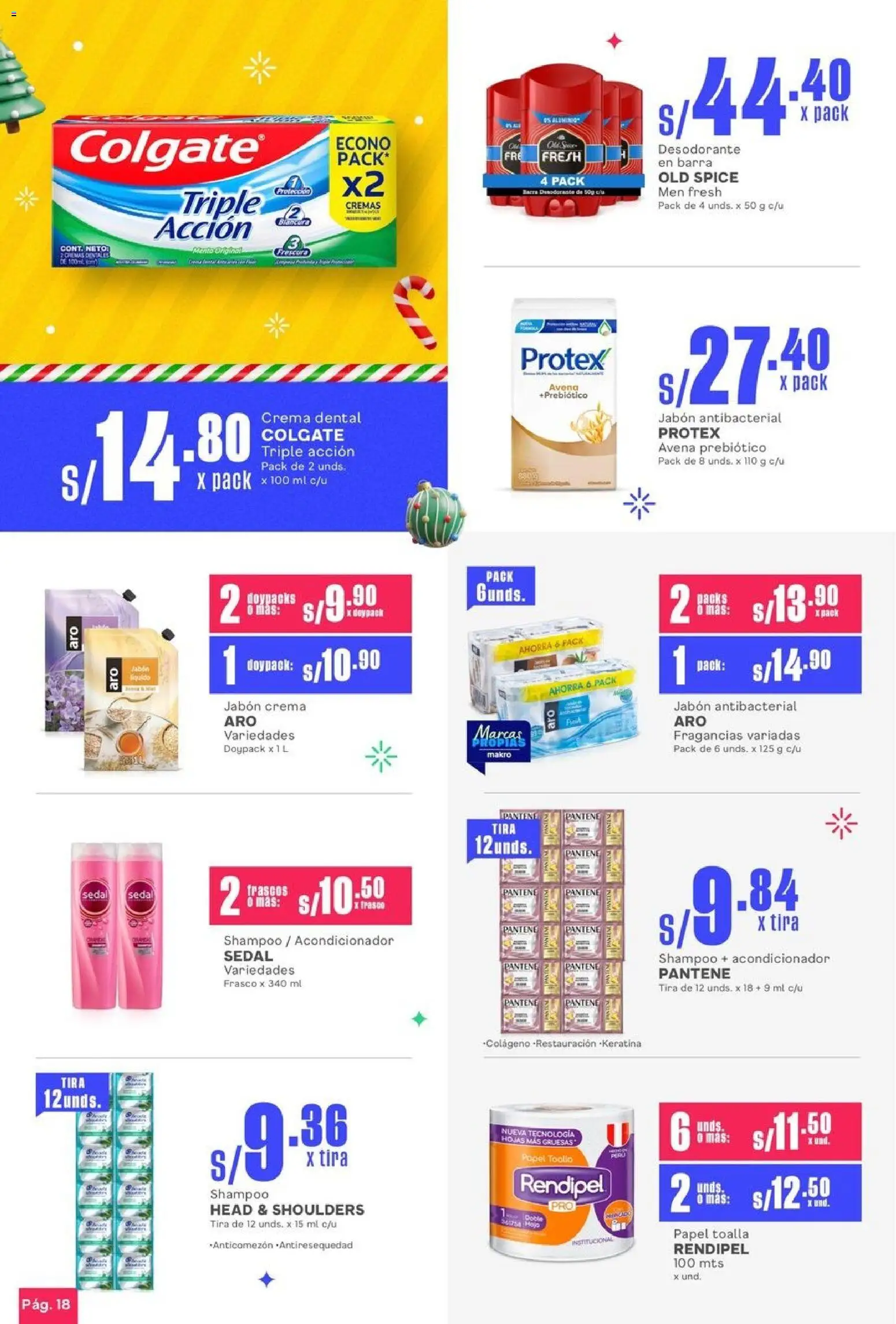 Catálogo Makro válido desde 01.12.2025 | Página: 19 | Productos: Shampoo, Acondicionador, Desodorante, Crema