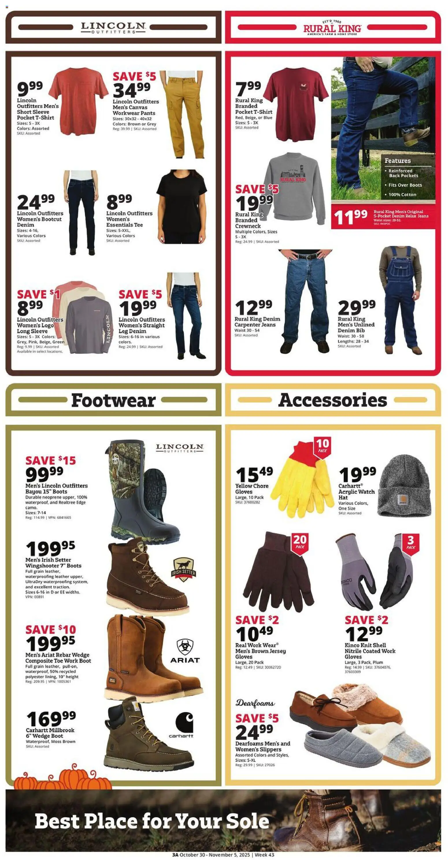 Rural King Weekly Ad - valid from 30.10.2025 | Page: 3 | Products: Canvas, Boots, Slippers, Jeans