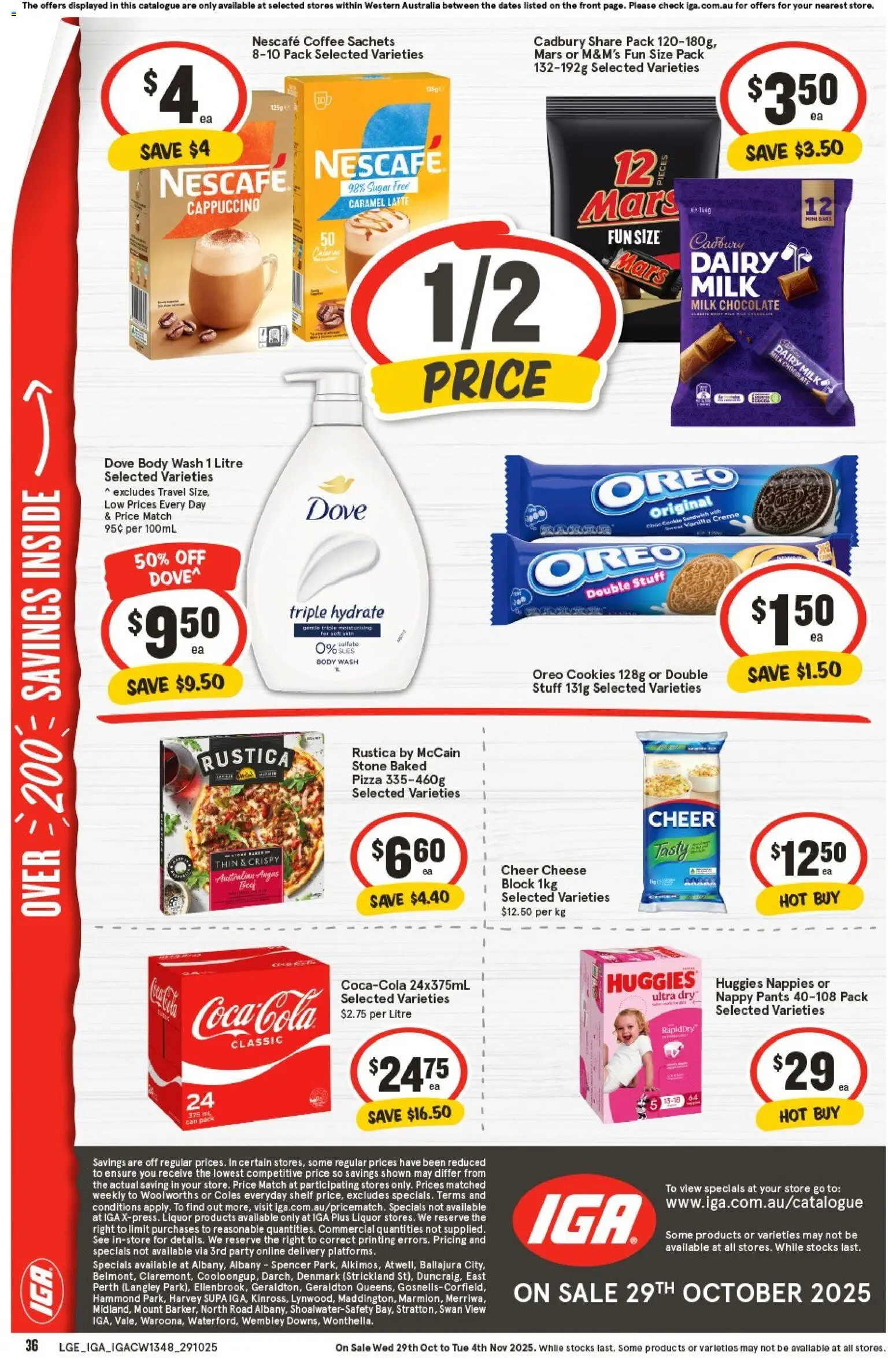 IGA catalogue - valid from 29.10.2025 | Page: 36 | Products: Cheese, Chocolate, Meat, Coca Cola