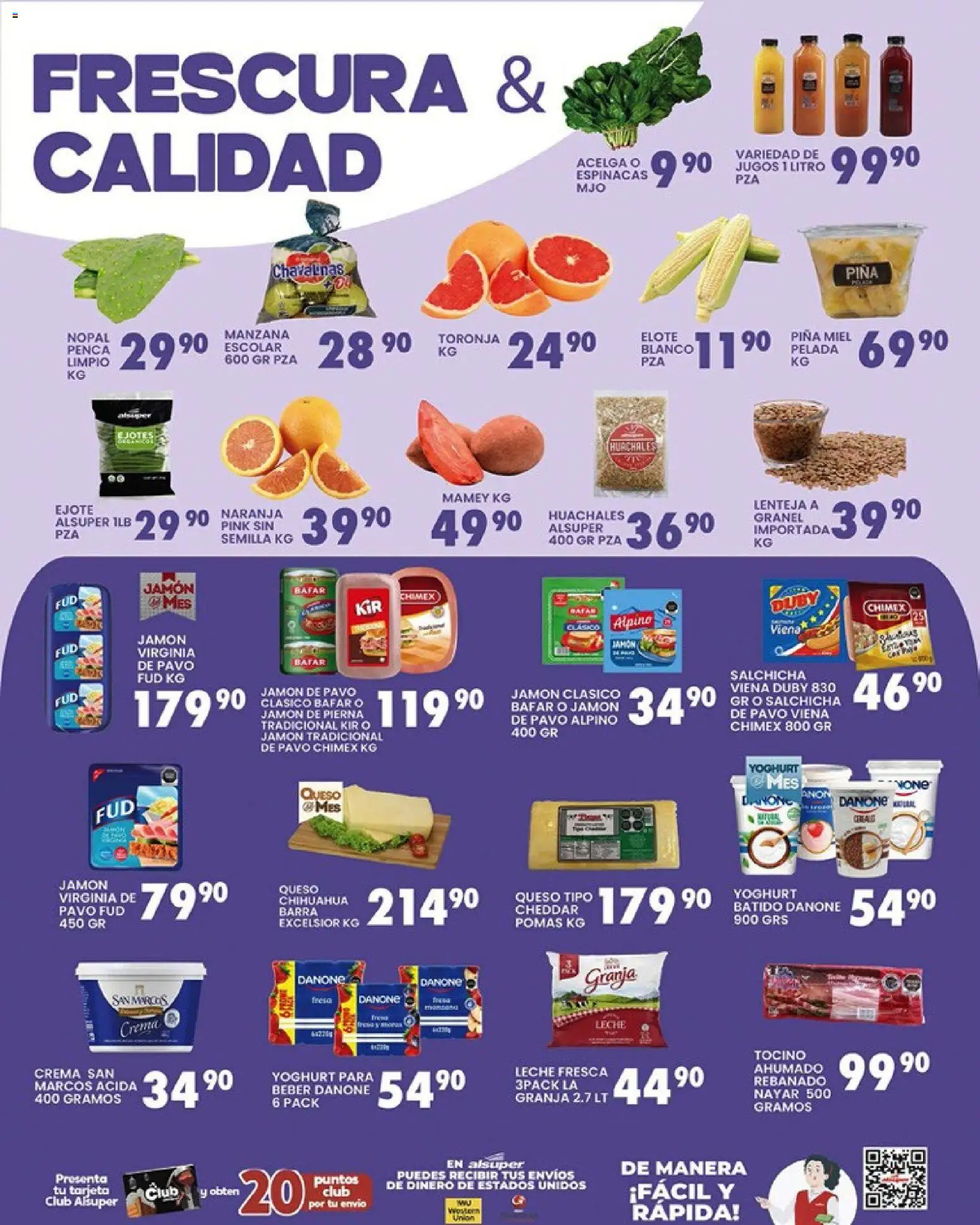 Nuevas ofertas de Alsuper válidas en toda la República Mexicana desde el 10.03.2026. ¡Encuentra las mejores ofertas en Alsuper folleto Calera! | Página: 3 | Productos: Salchicha, Manzana, Leche, Barra